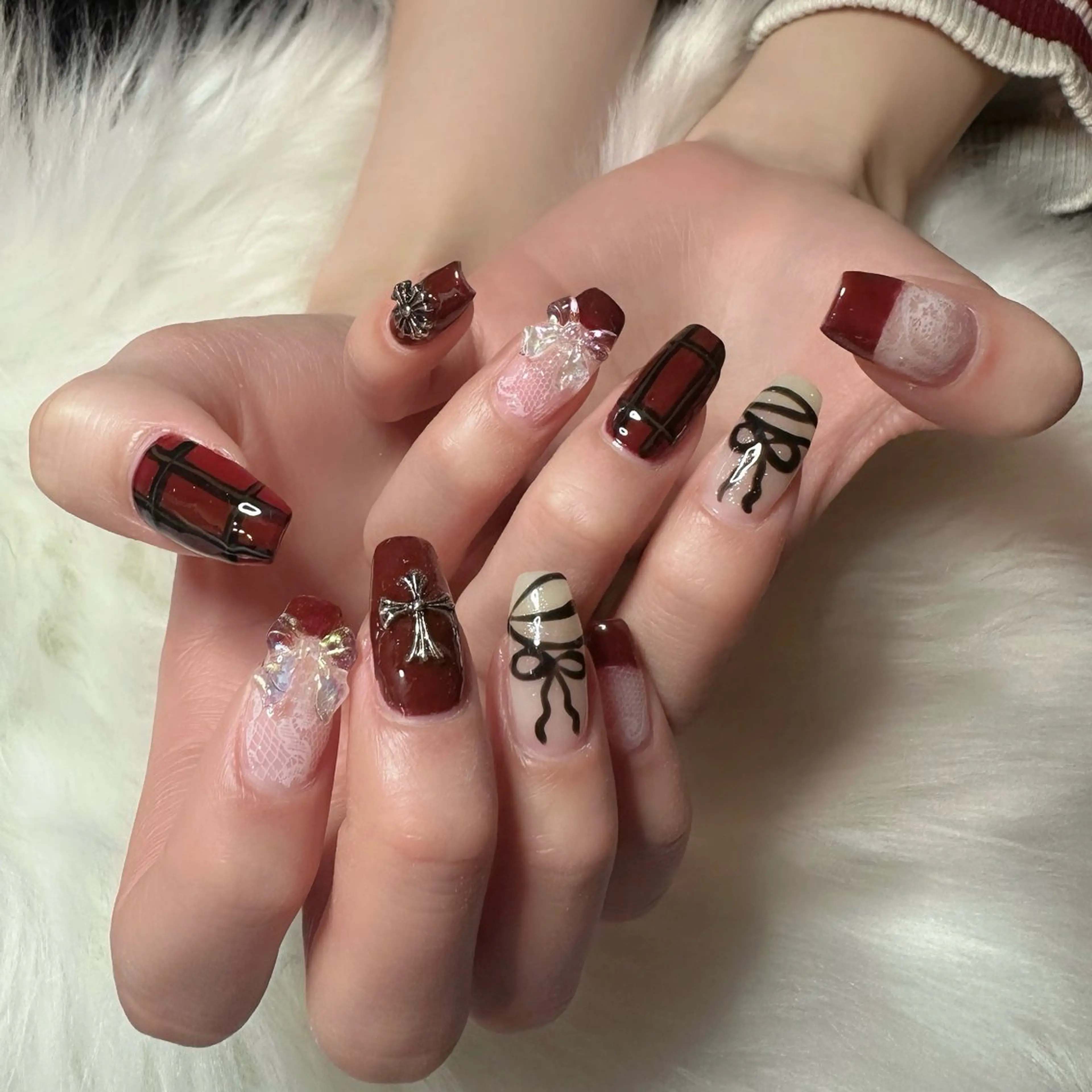 ネイル クリスマス ハンドネイル tee nailのネイルデザイン