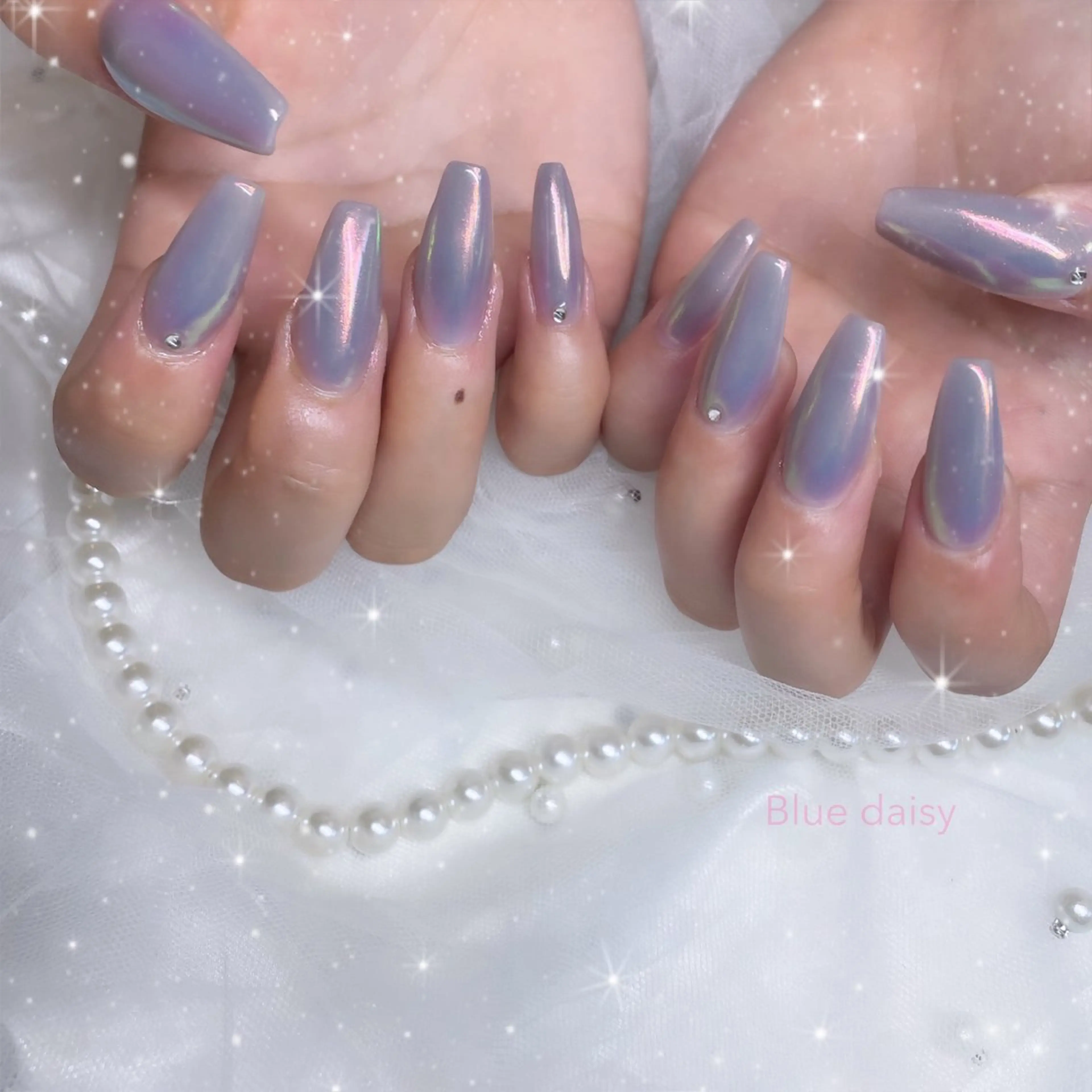 ネイル オーロラネイル ピンク ハンドネイル Blue daisy所属・Blue daisy 栄本店のネイルデザイン