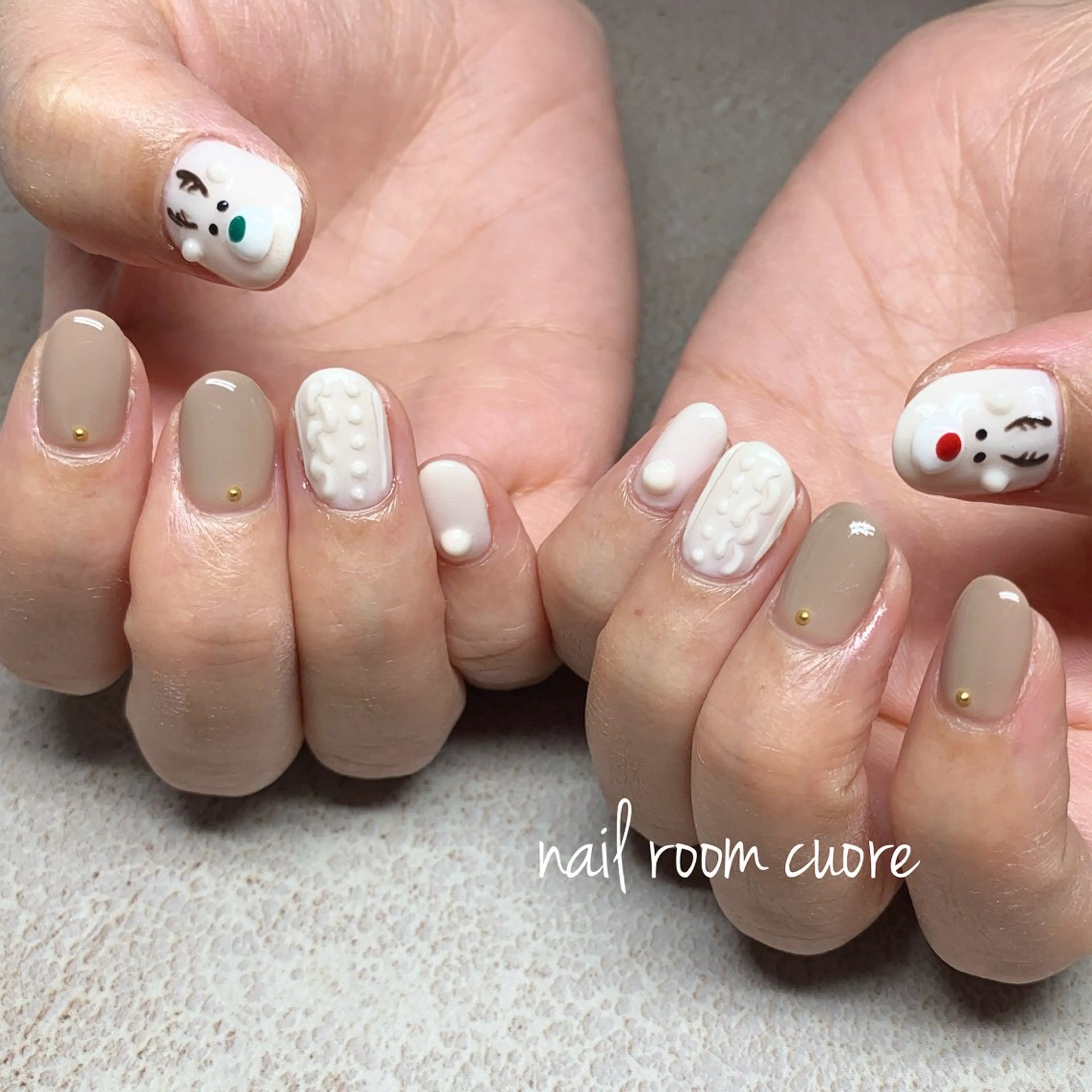 ネイル 冬ネイル クリスマス ハンドネイル nail room  cuore所属・松尾 典子のネイルデザイン