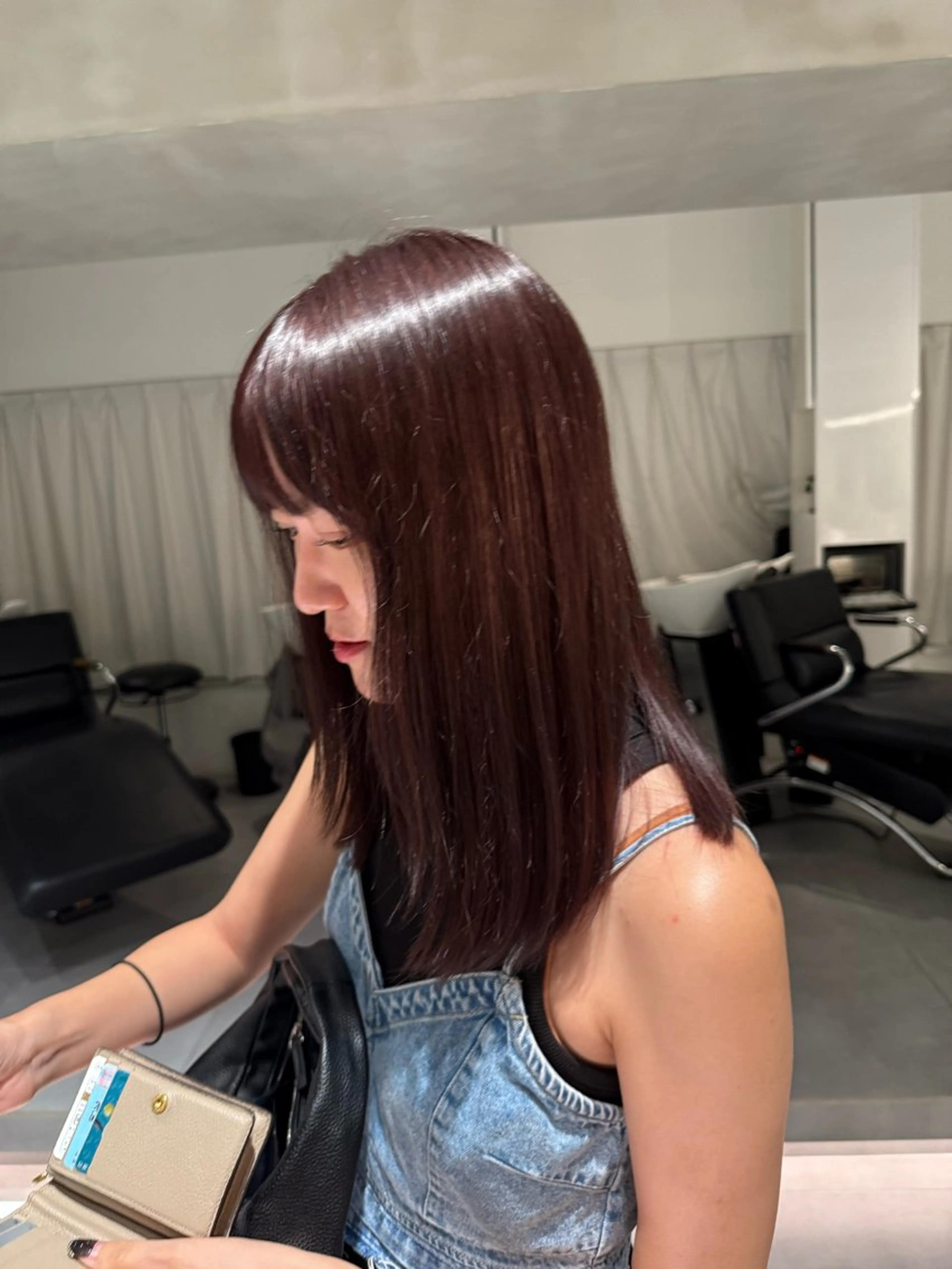 セミロング カラー ヘアアレンジ ブラウンカラー ヘアカラー トリートメント ヘッドスパ ヘアセット 垢抜け韓国風ヘア カラーMIKUのヘアスタイル