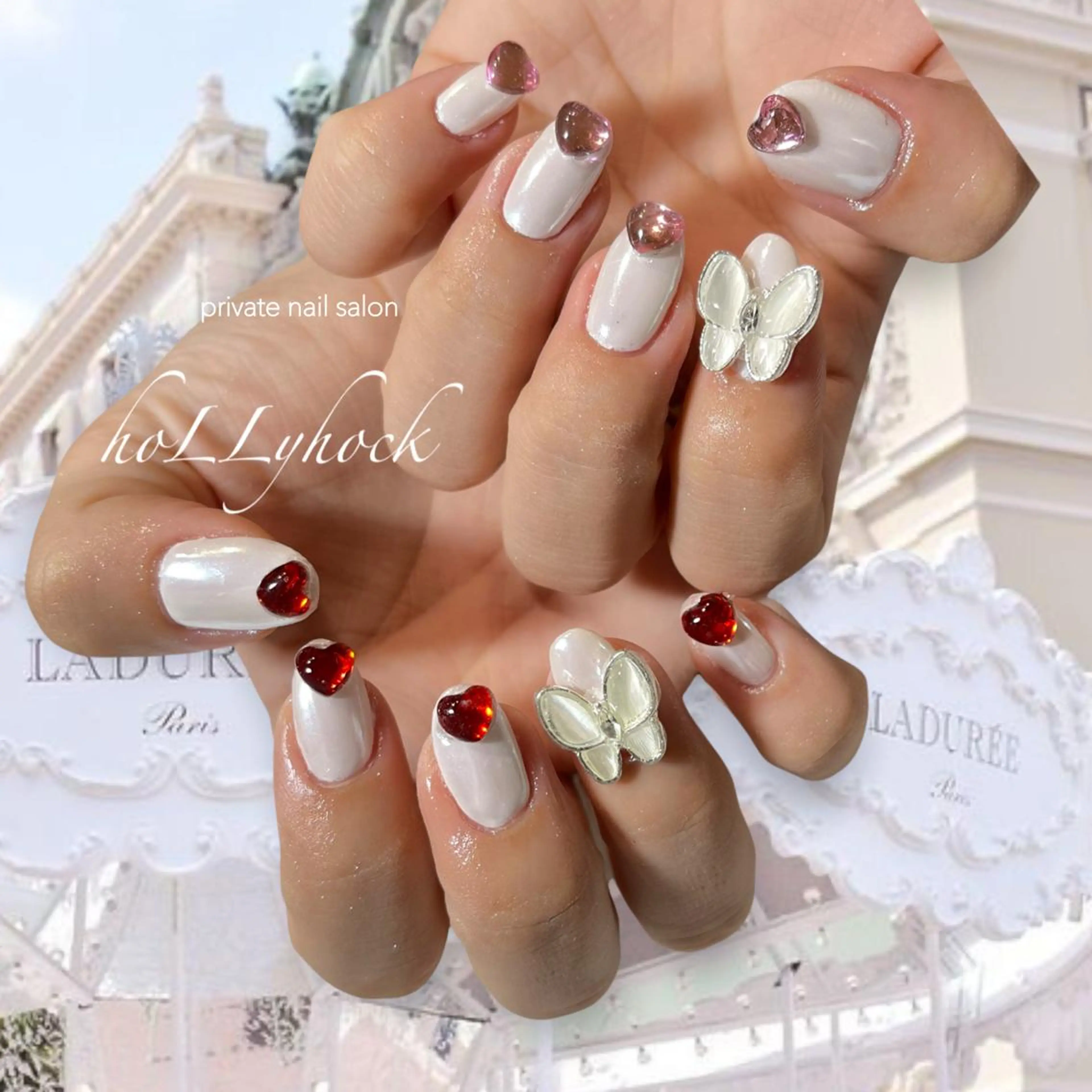 ネイル ハート ハンドネイル nail salon hoLLyhockのネイルデザイン