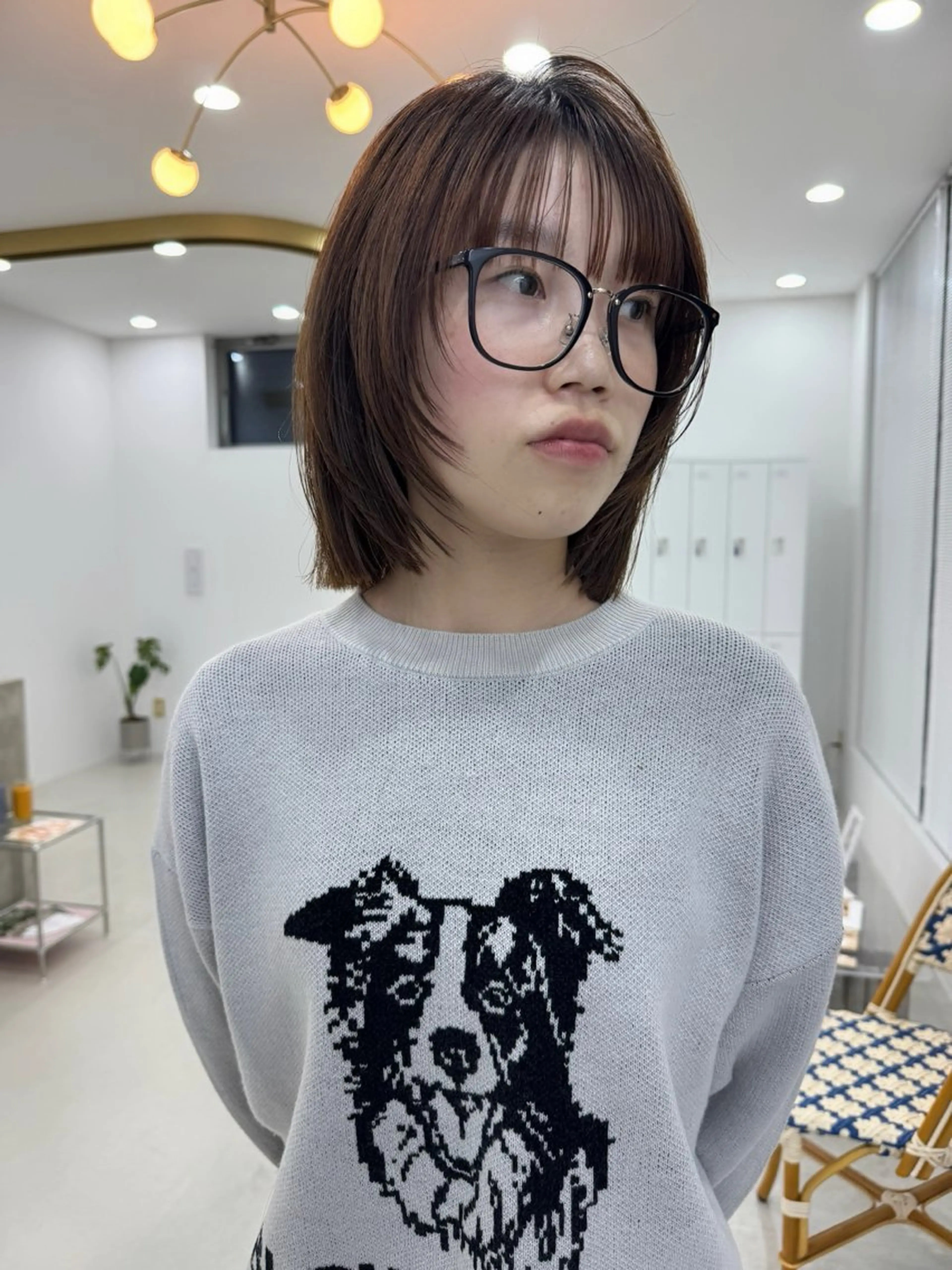 ミディアム 顔周りカット souvenir所属・アカリ /カットモデル募集のヘアスタイル