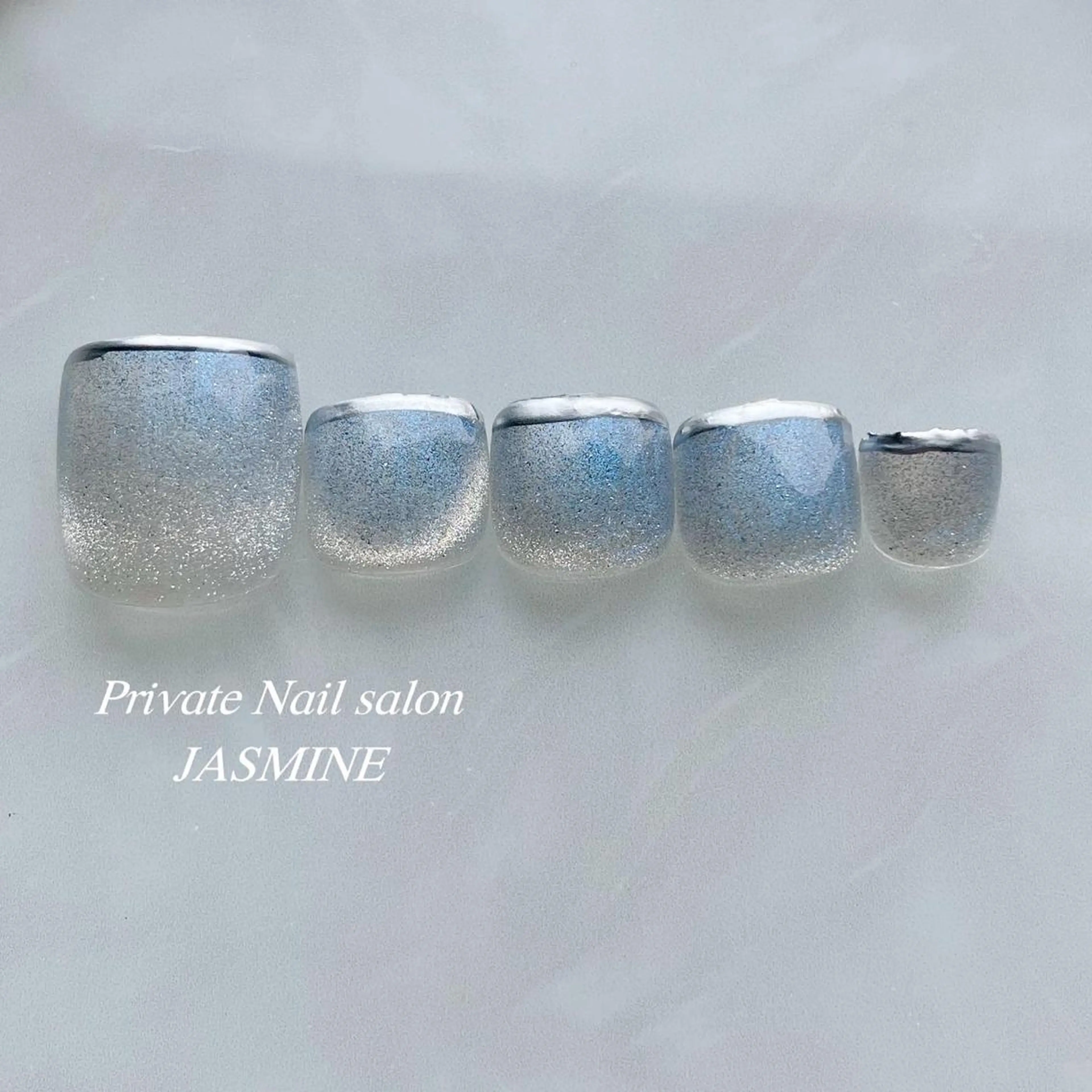 ネイル フットネイル フレンチネイル マグネットネイル フットネイル Nail salon JASMINEのネイルデザイン