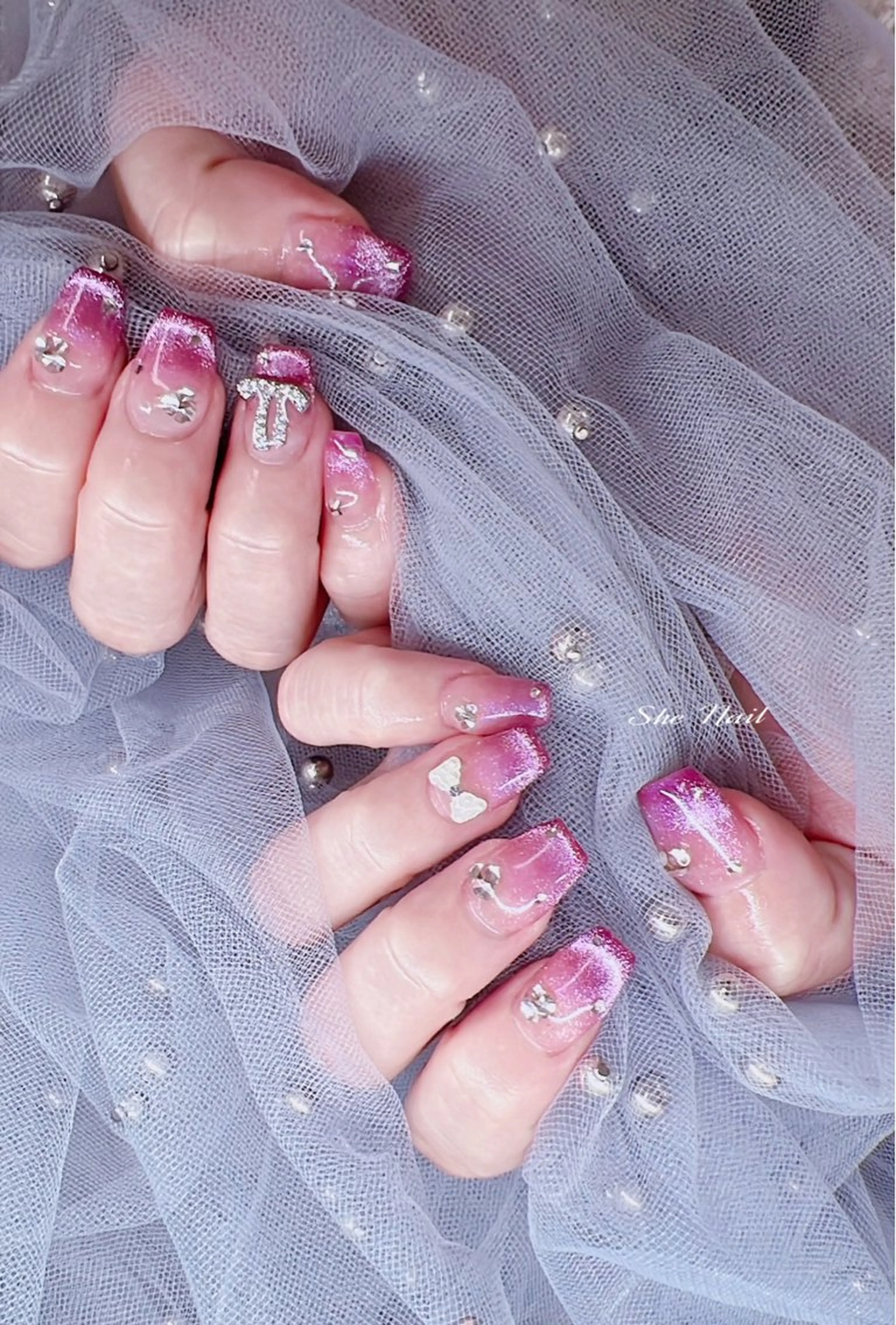 ネイル チークネイル フレンチネイル 持ち込み ワンカラーネイル シンプルネイル She   Nail所属・ISA_ BELLAのネイルデザイン