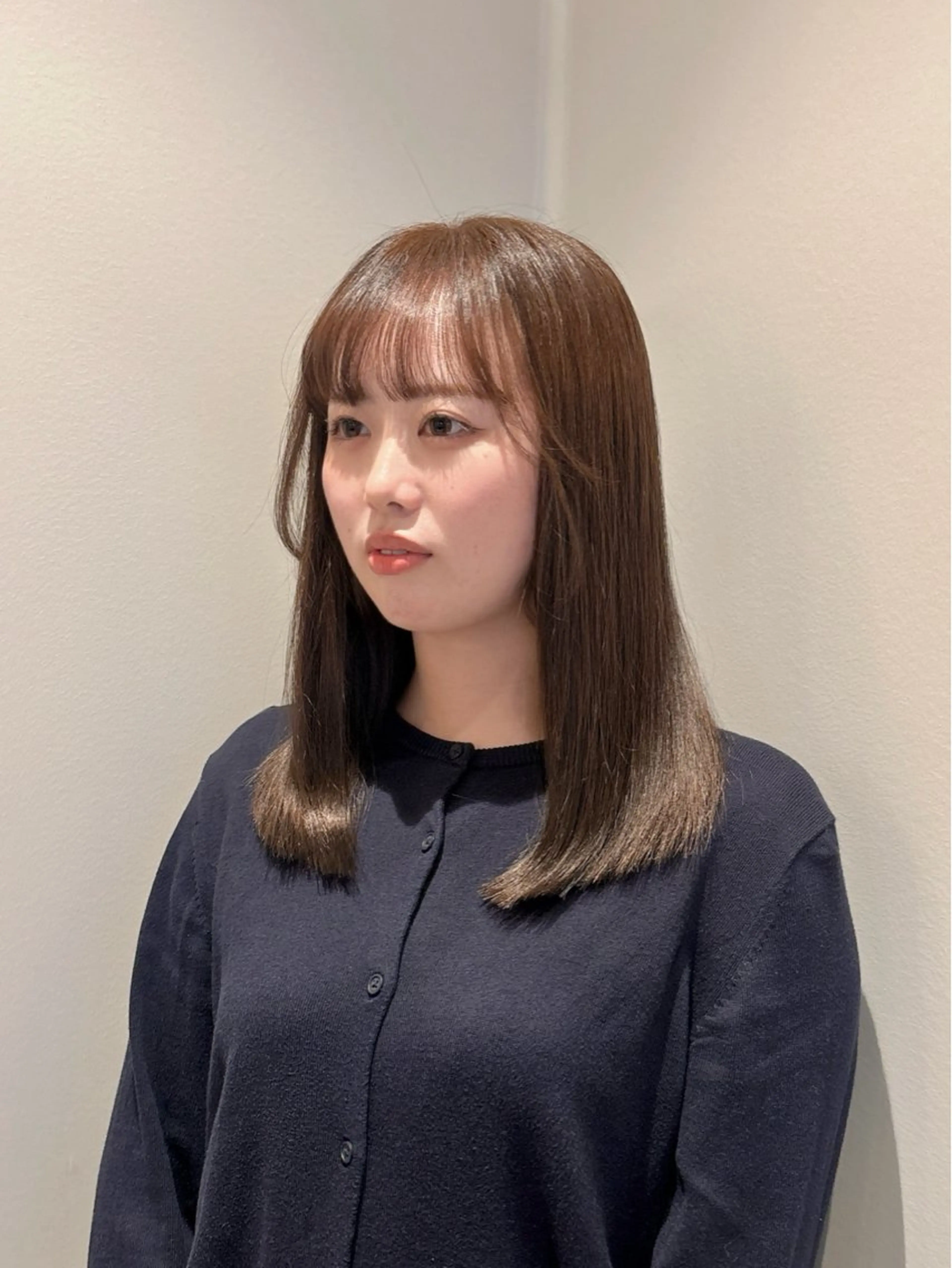 セミロング カラー パーマ ヘアカラー トリートメント 髪質改善カラー ベージュ🤎YUMEのヘアスタイル