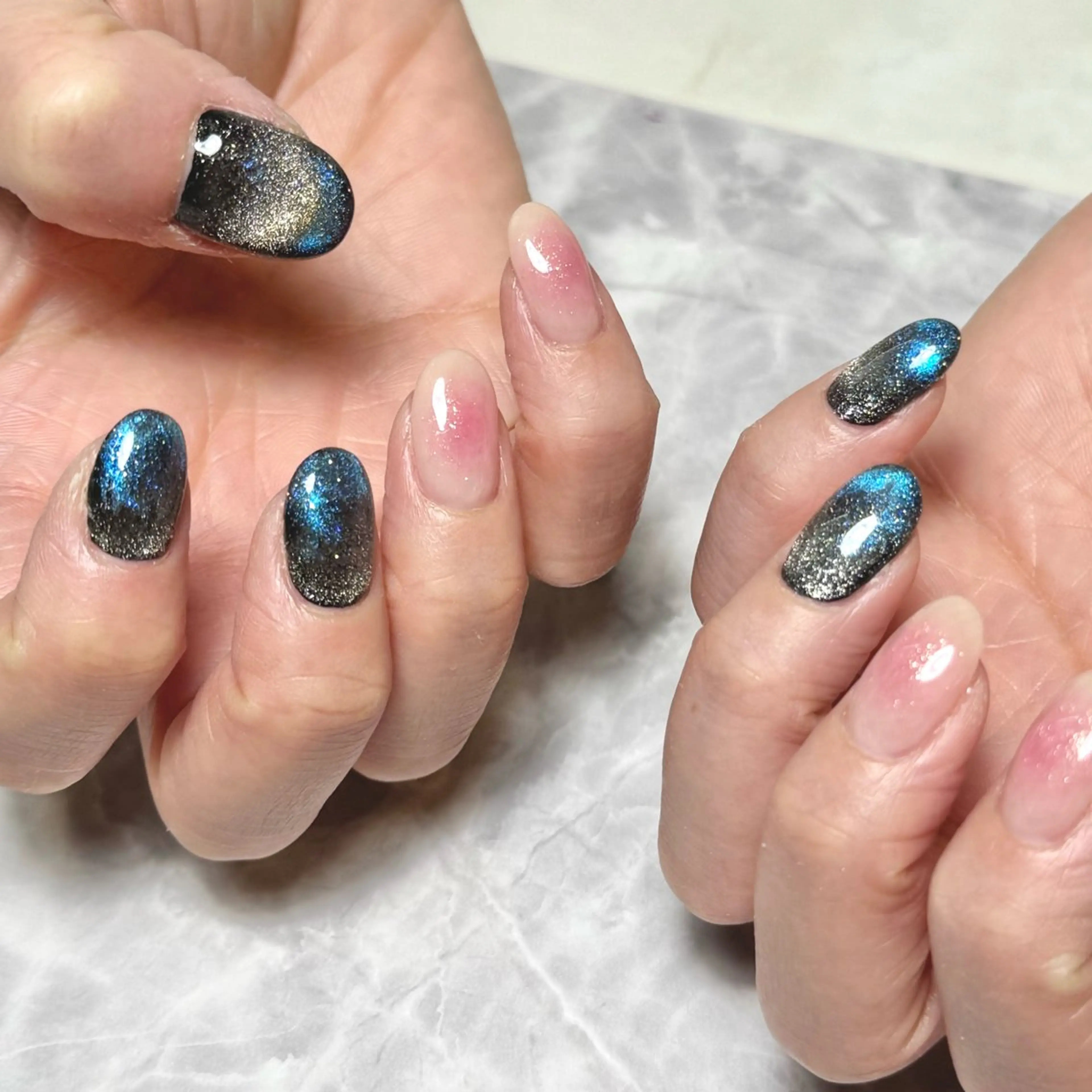 ネイル キラキラネイル マグネットネイル ワンホンネイル ハンドネイル Nail Salon Lillion【リリオン】所属・lillion karenのネイルデザイン