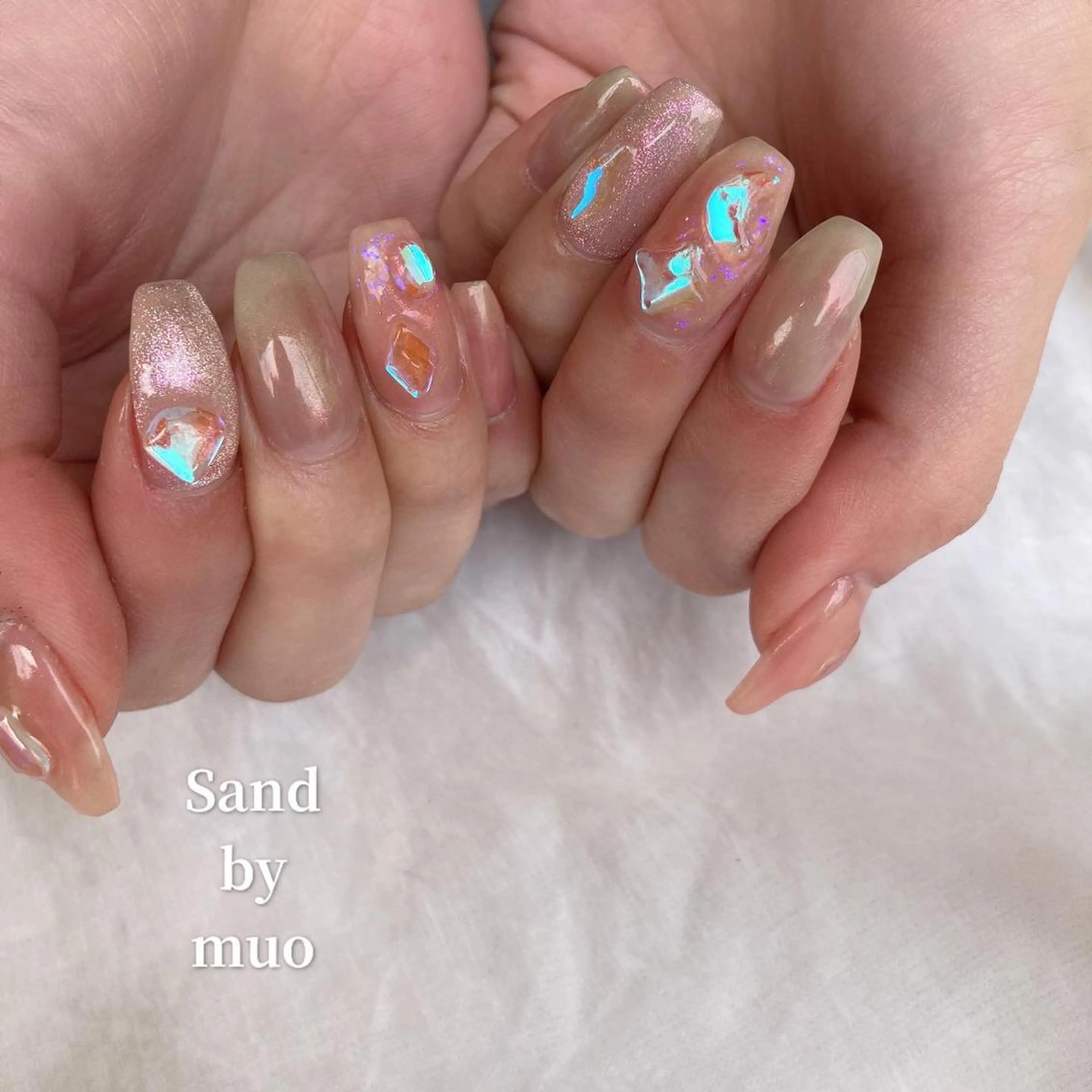 ネイル 氷ネイル・うるうるネイル 韓国ネイル Sand by muoのネイルデザイン