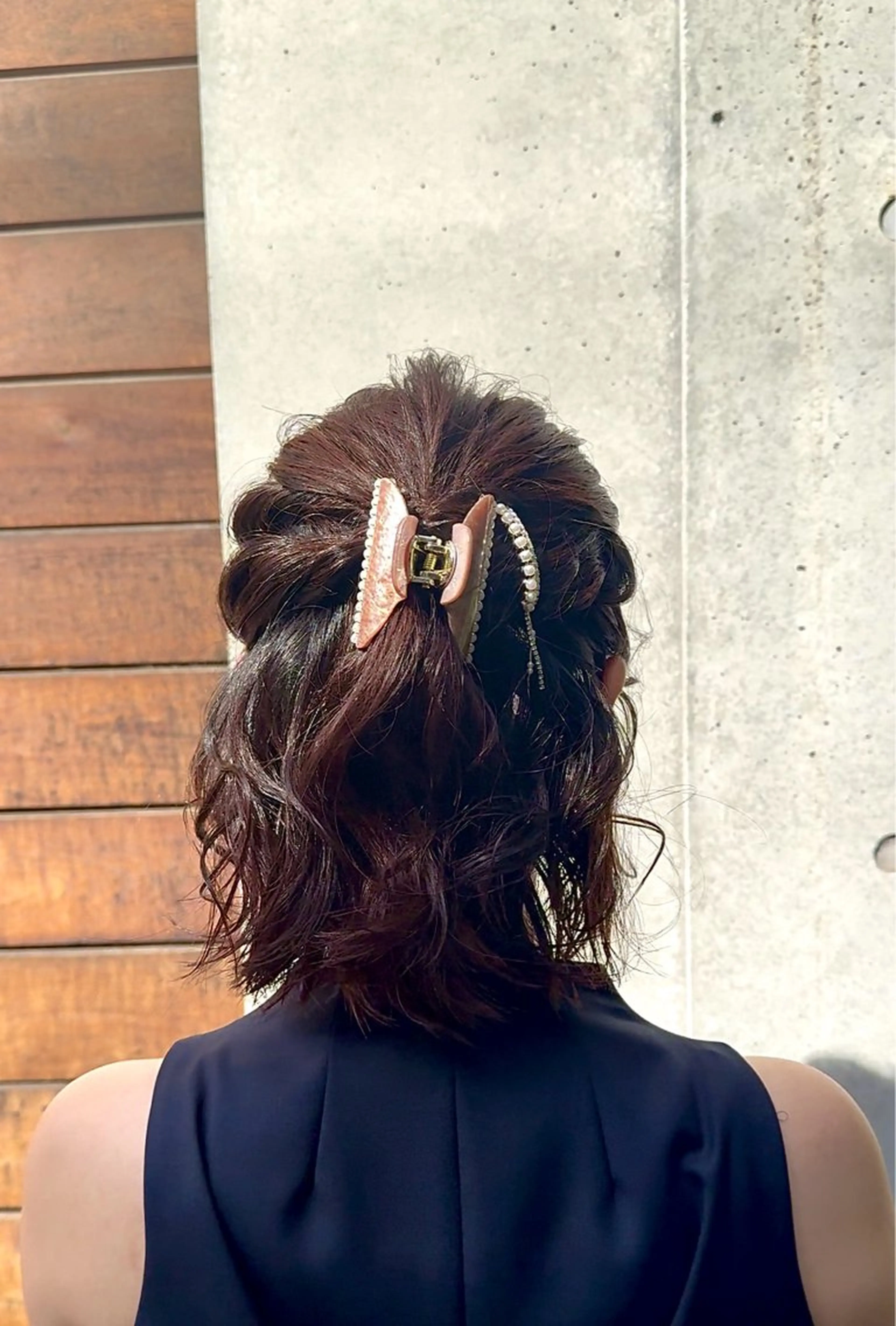 ミディアム ヘアアレンジ ボブ ヘアセット 艶カラー/ハイトーン /アレンジ/meiのヘアスタイル