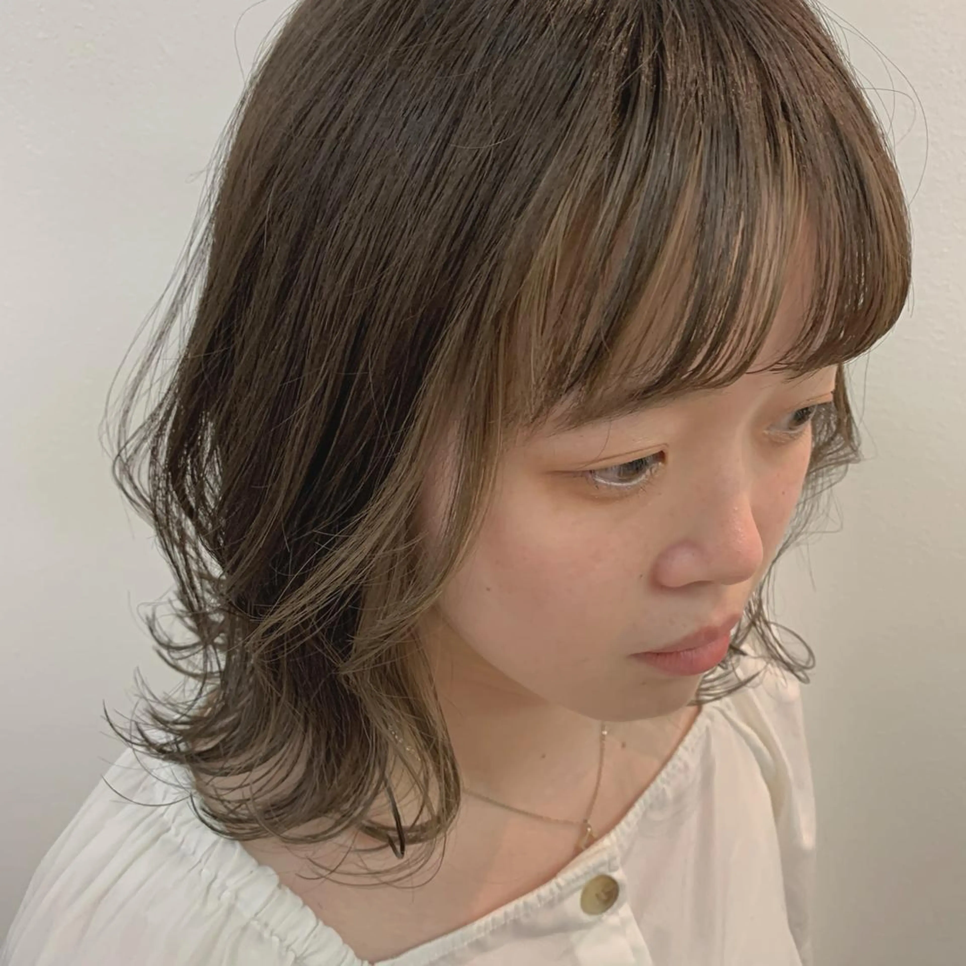 ミディアム カラー ミストバング  フェイスフレーミング インナーカラー カット ヘアカラー トリートメント 萌花　moeka /韓国/レイヤーのヘアスタイル