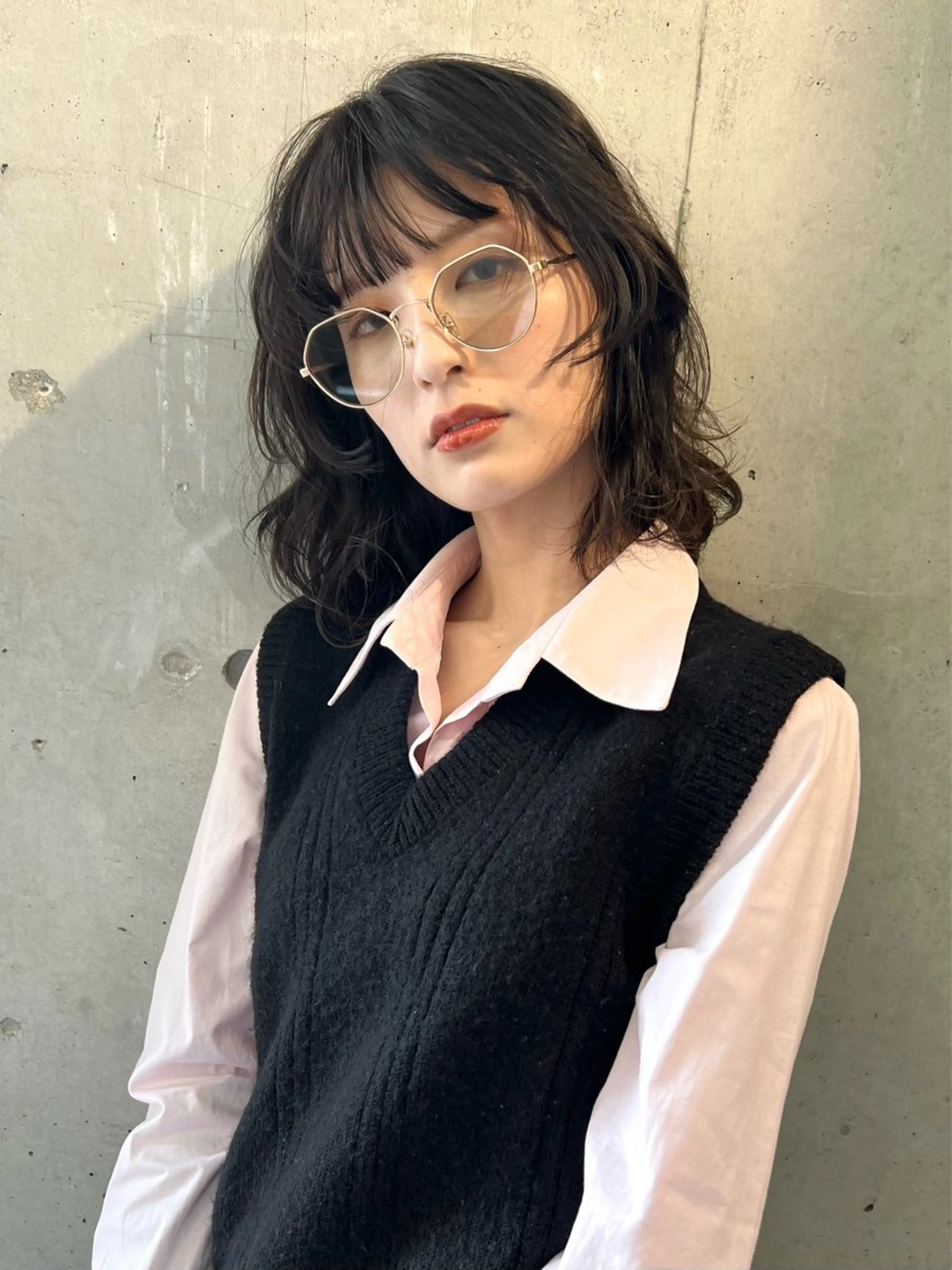ミディアム カラー ヘアアレンジ ミディアムレイヤー ミディアムパーマ ブリーチ ケアブリーチ ダブルカラー カット ヘアカラー lani 天神大名/ブリーチのヘアスタイル