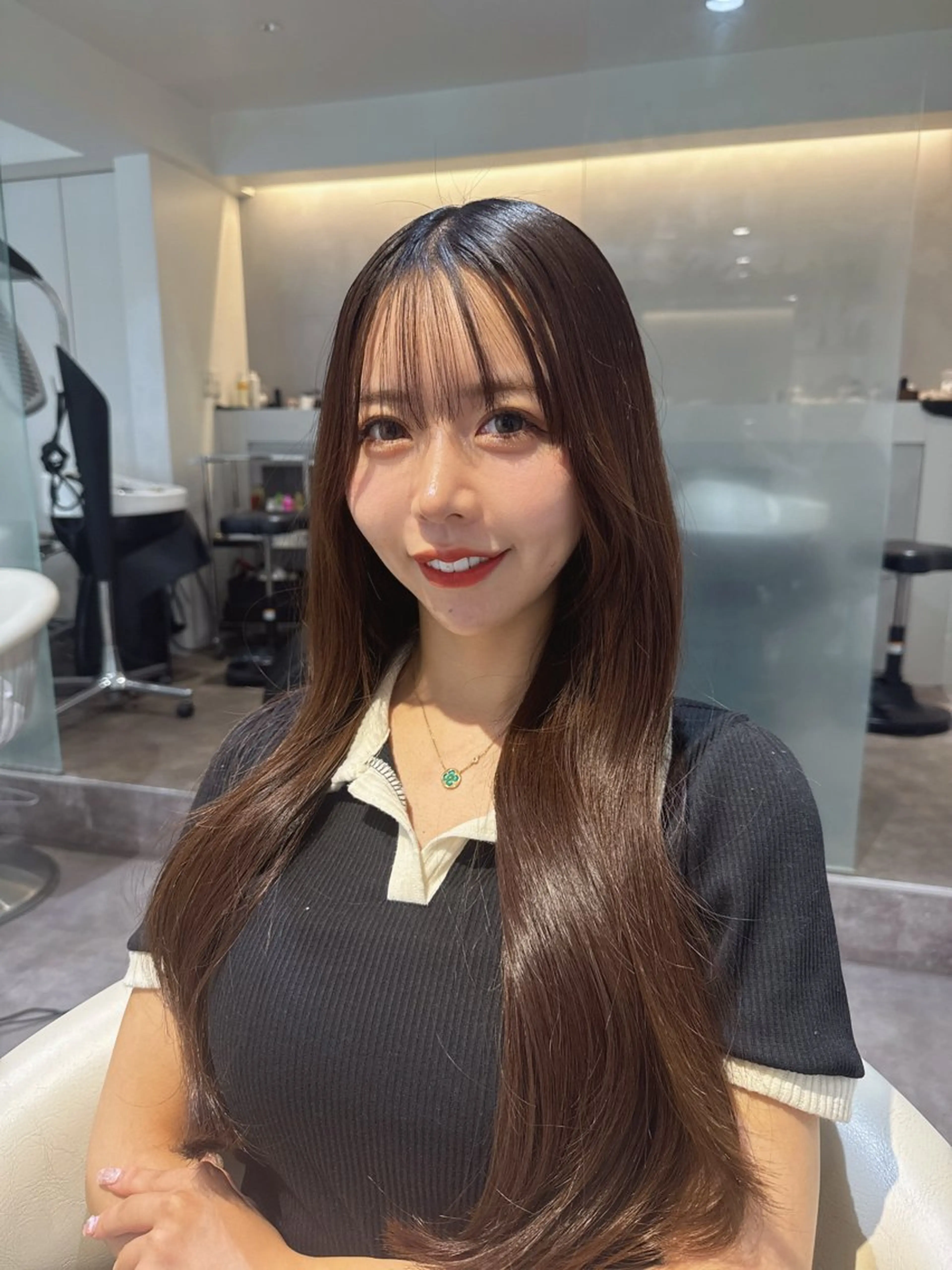 ミディアム カラー 黒髪 ブリーチ 透明感カラー ブリーチなしカラー 卒業式のヘアスタイル カット ヘアカラー トリートメント 原宿/美髪カラー 🫧TAISEIのヘアスタイル