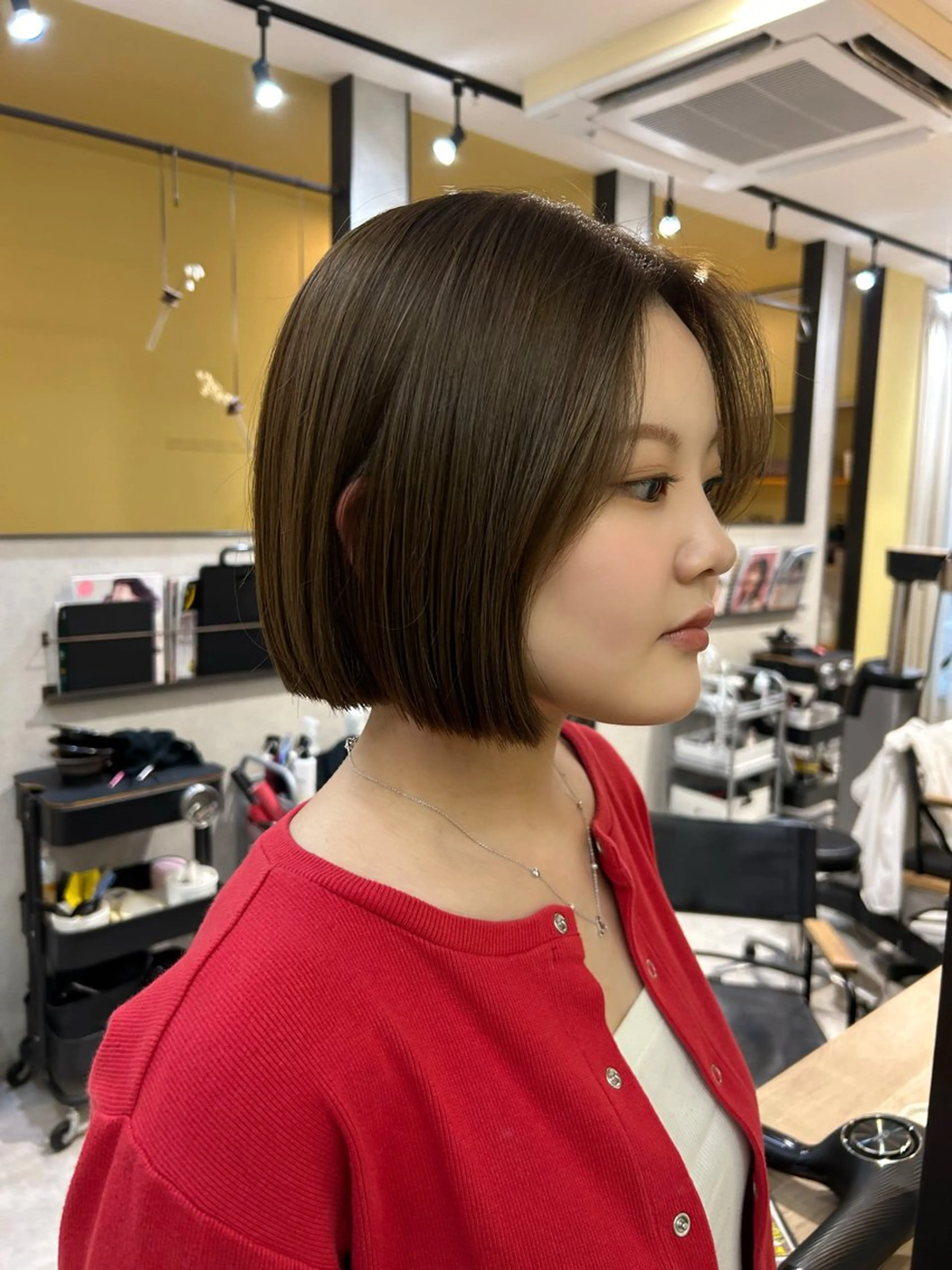 ショート カラー ベージュカラー ブリーチ ブリーチなしカラー オリーブベージュ カット ヘアカラー トリートメント hub hair レイヤー/透明感のヘアスタイル