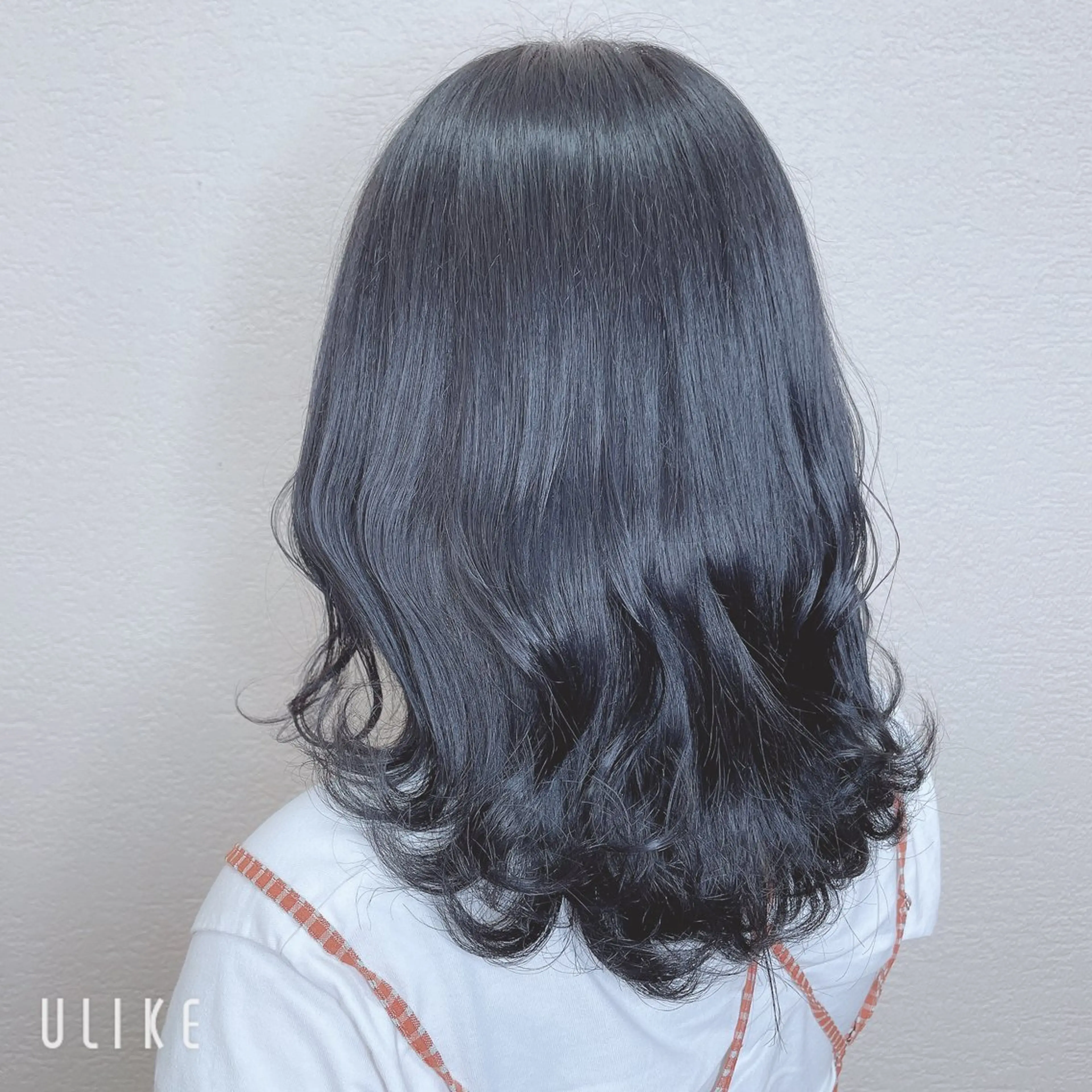 ロング カラー 黒髪 ブルーカラー ブルーブラック ヘアカラー ❣️モードケイズ塚口 和田一将のヘアスタイル