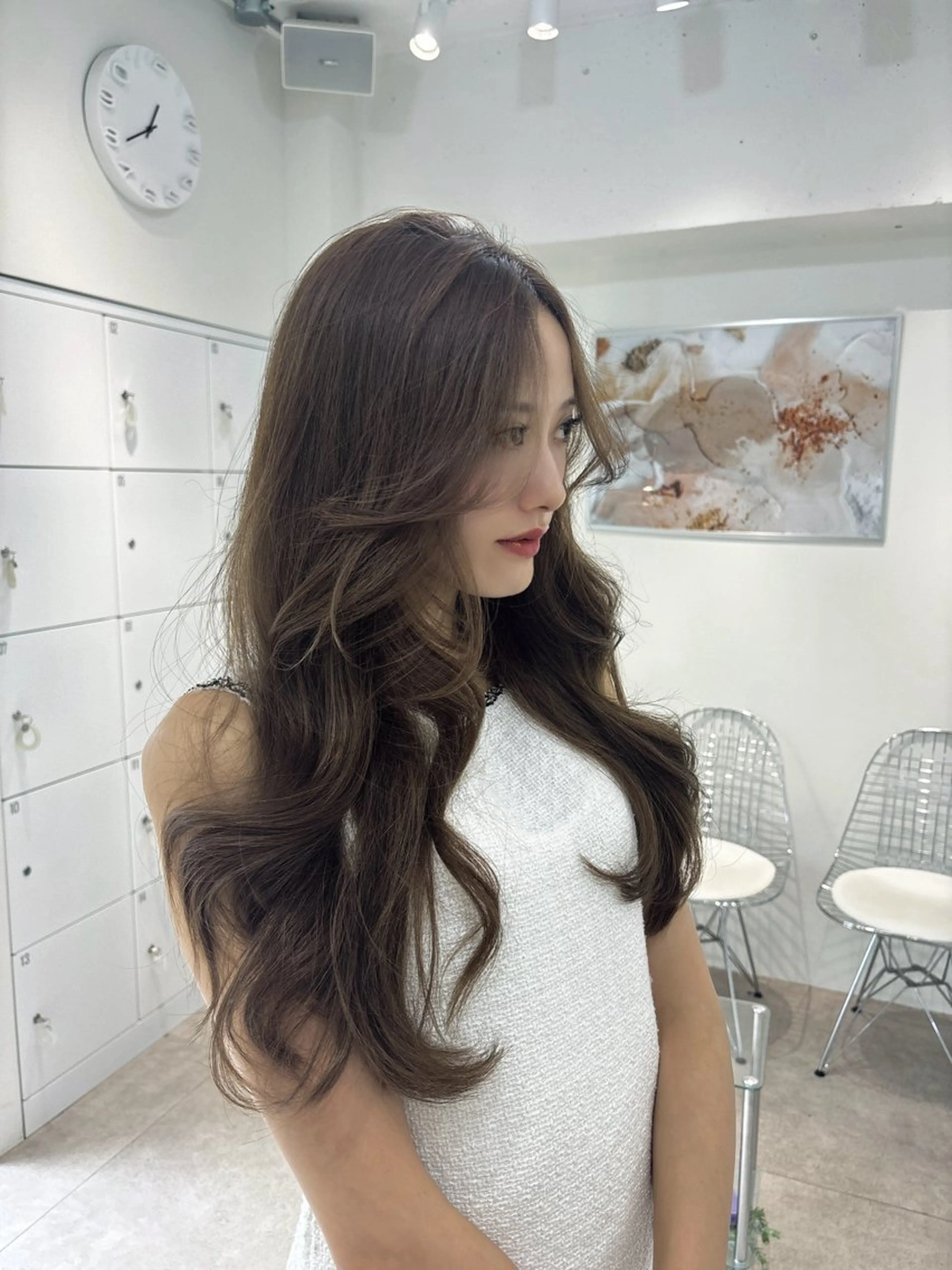 セミロング カット トリートメント emi 韓国ワンホンヘアのヘアスタイル
