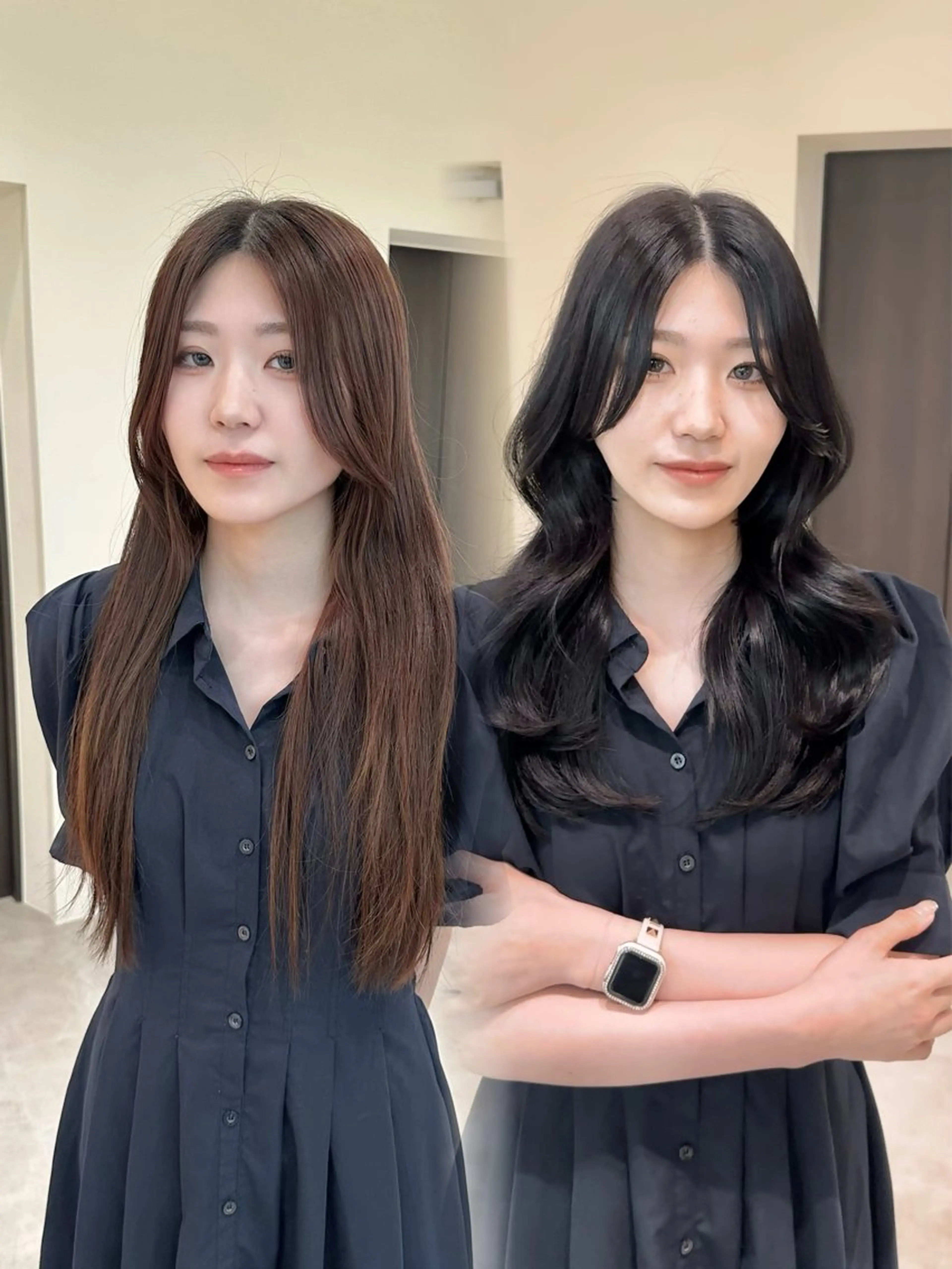 ミディアム カラー ヘアアレンジ 顔周りcut/ 艶ワンカラー♥ちさきのヘアスタイル