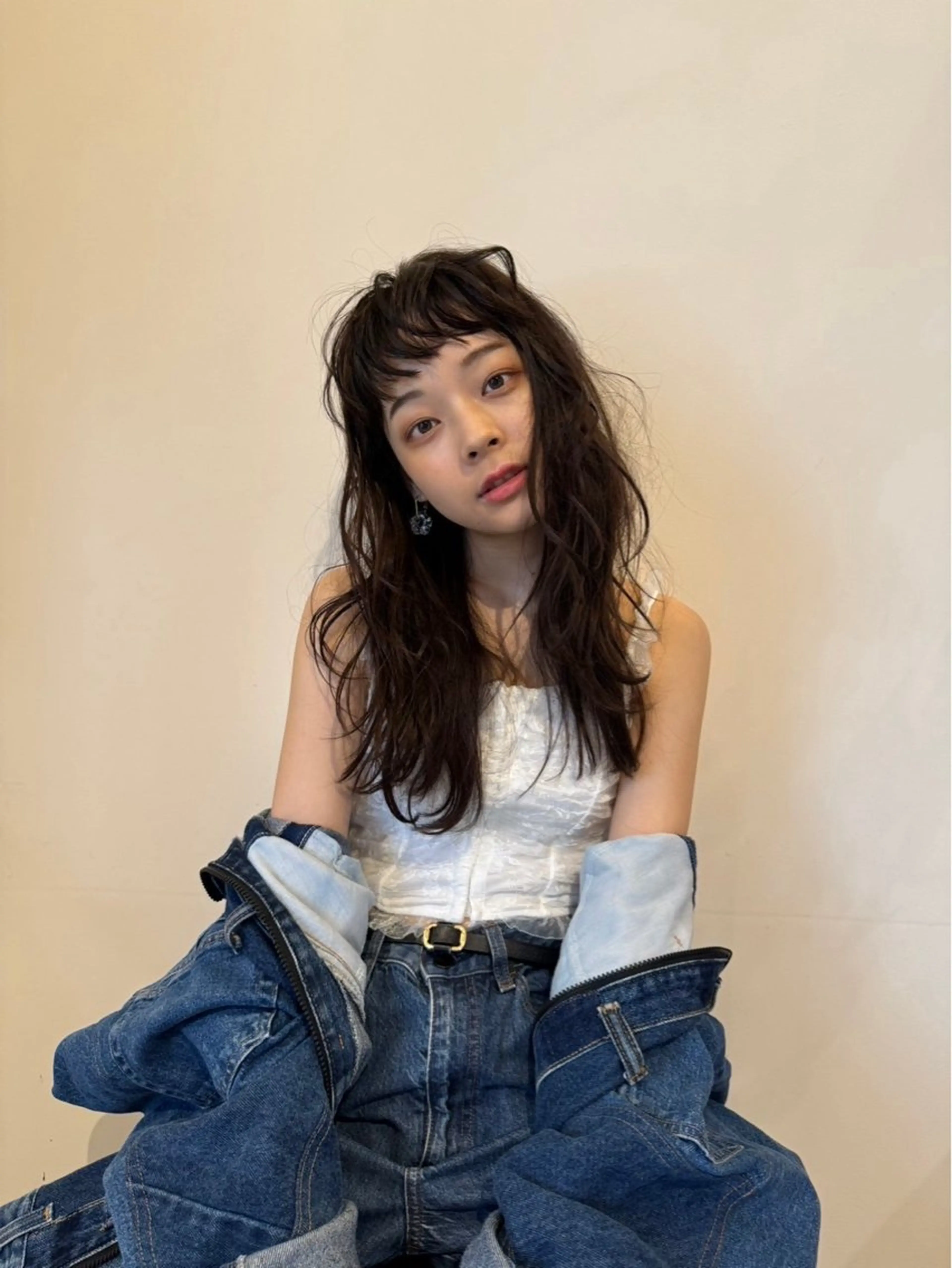 ロング カラー パーマ ヘアアレンジ ヘアカラー 田中 琴鈴のヘアスタイル