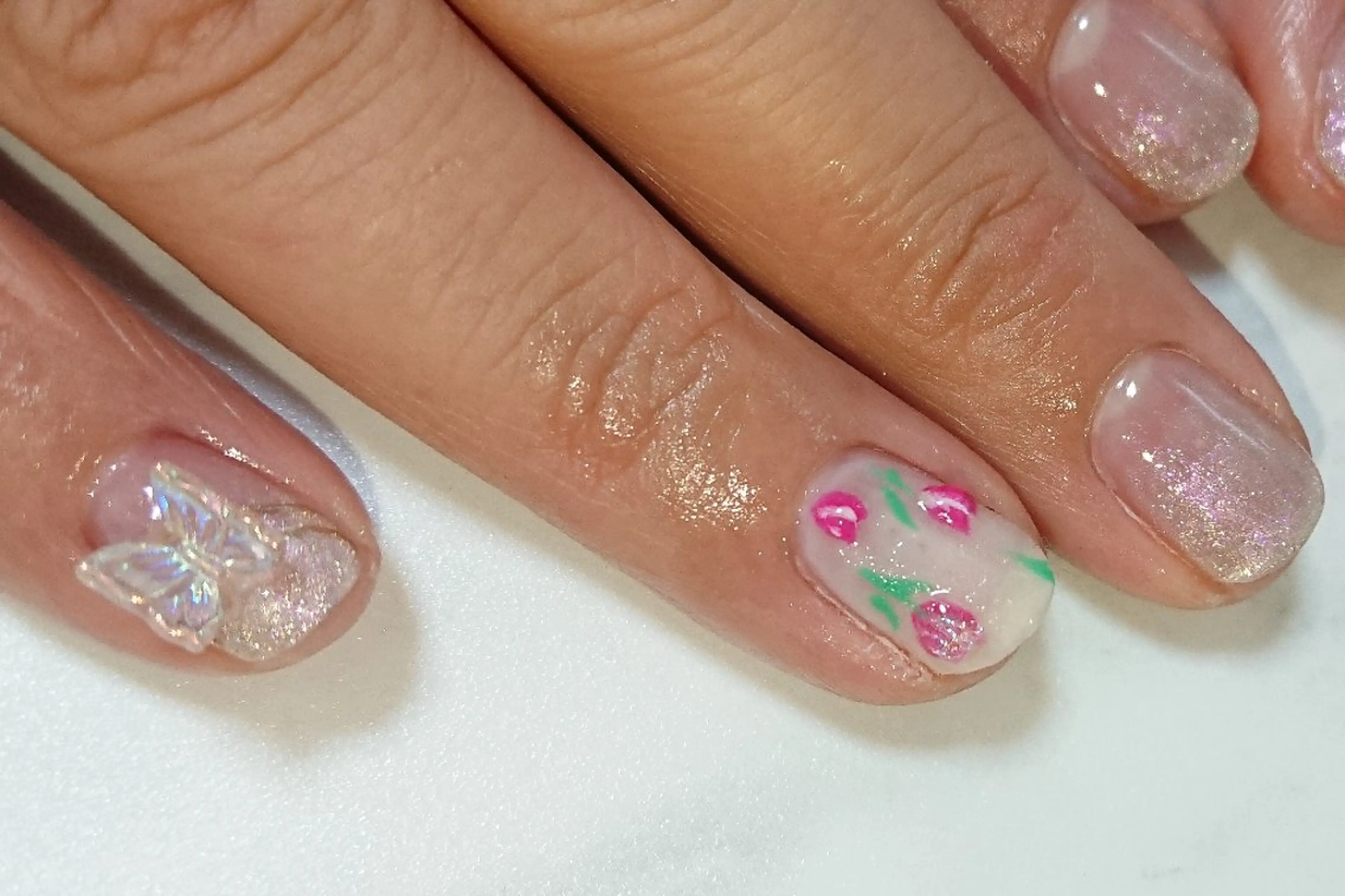ネイル アートネイル 春ネイル shellnail さなえのネイルデザイン