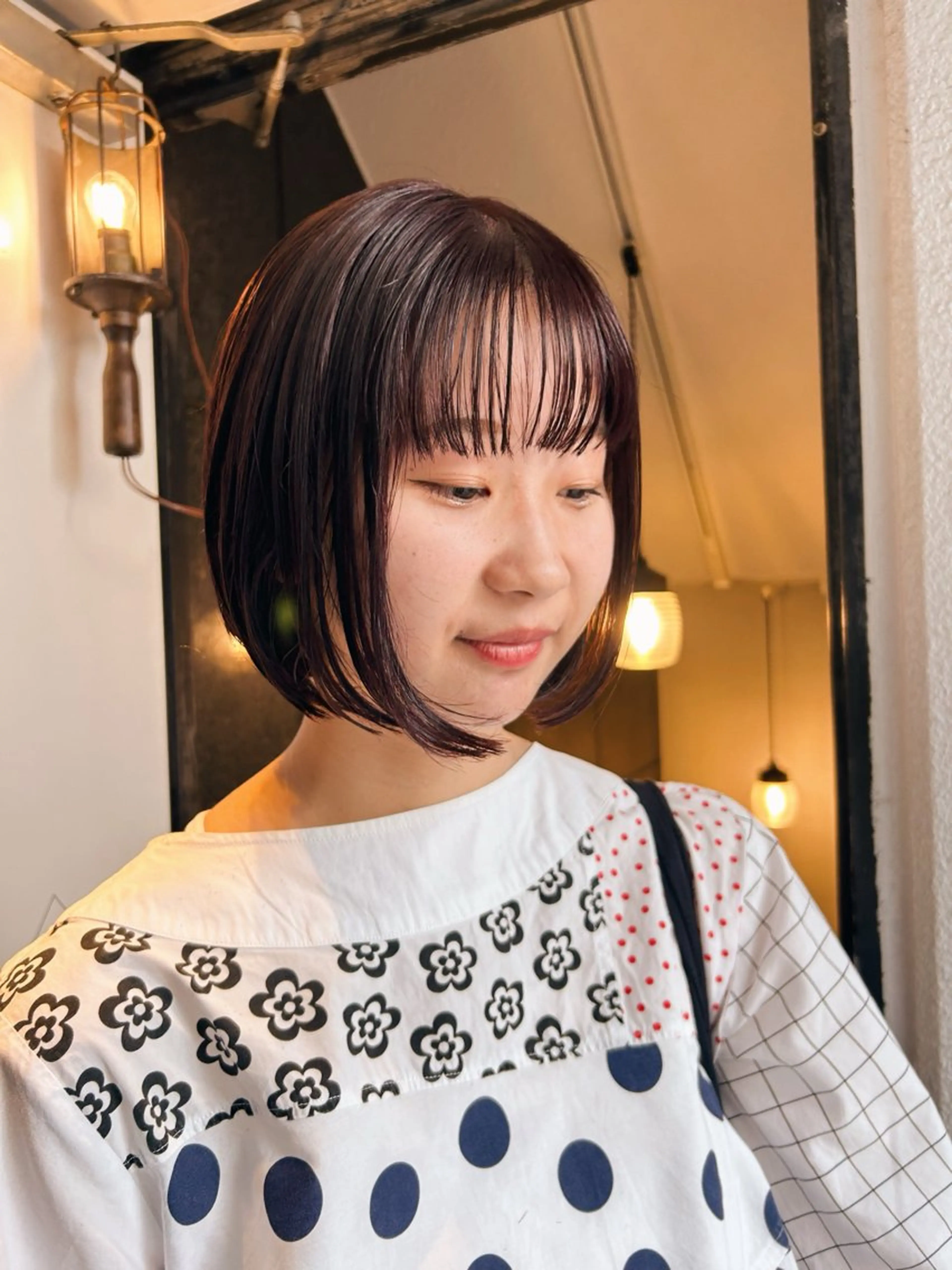 ミディアム カット ヘアカラー トリートメント 似合わせパーマ 🌼カンナのヘアスタイル