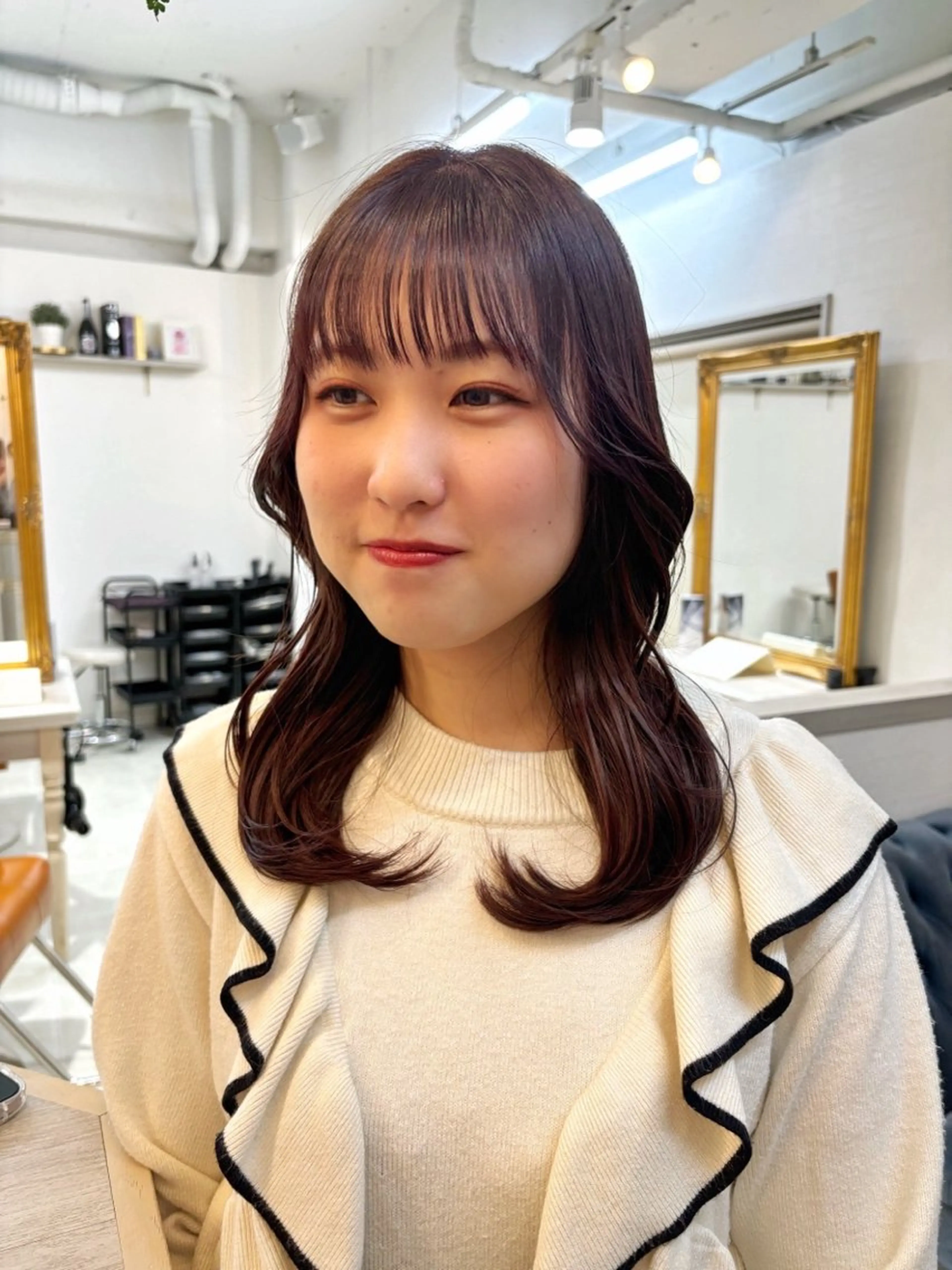 セミロング カラー ヘアアレンジ ブラウンカラー レッドカラー レッドブラウン 艶髪/髪質改善/ 松村きさらのヘアスタイル