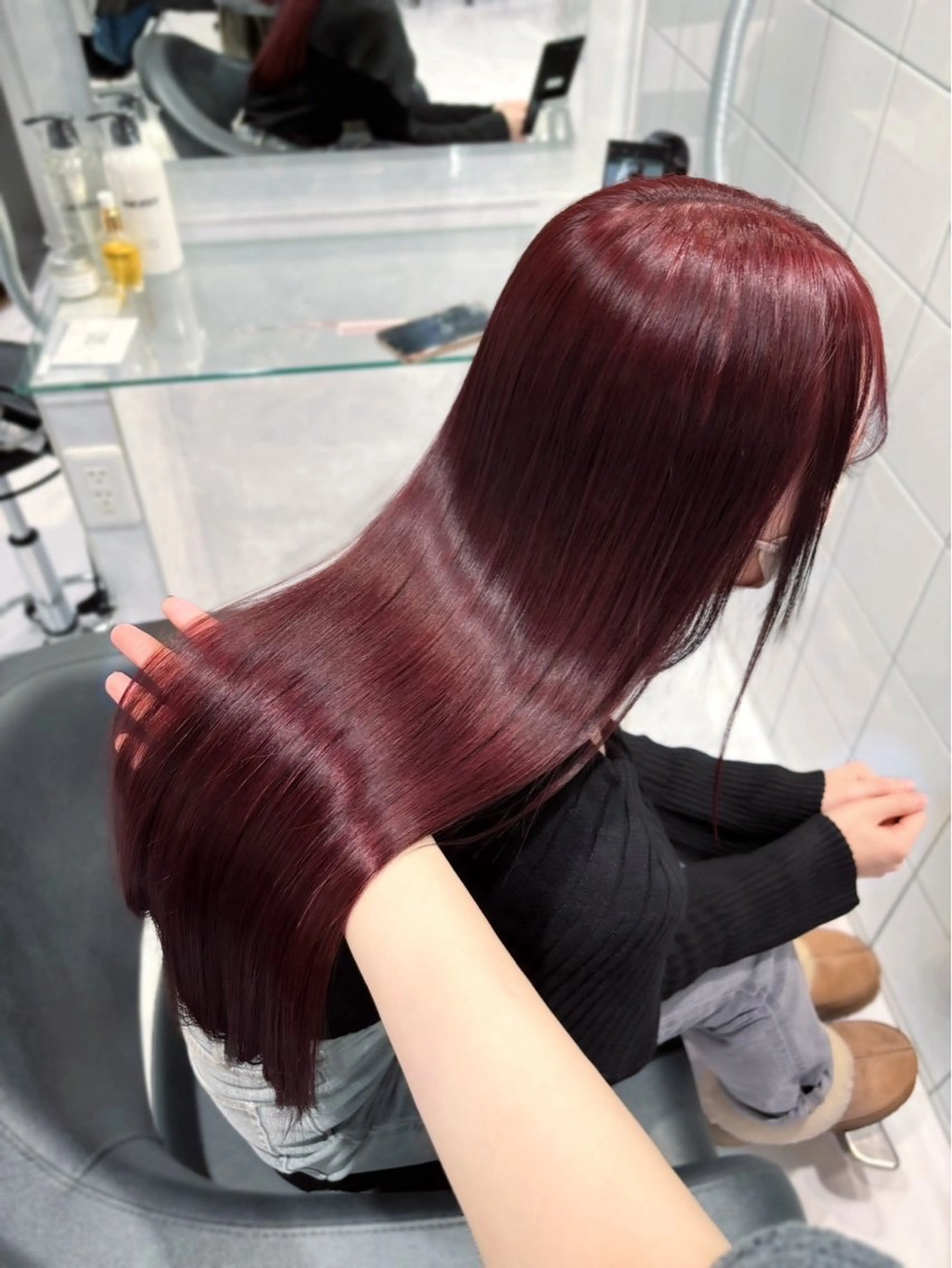 カラー ワンカラーでできる 暖色カラーゆいりのヘアスタイル