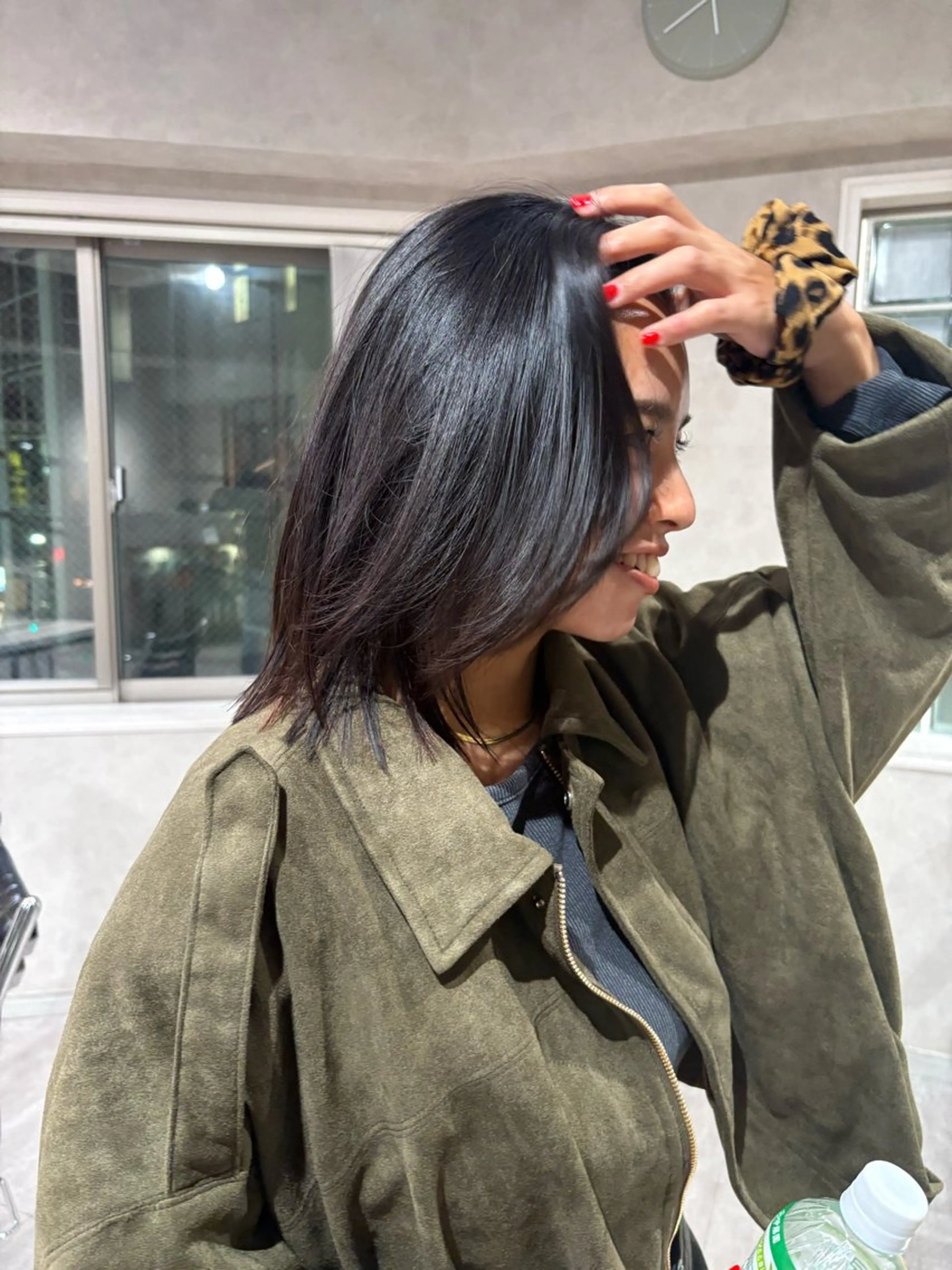 ミディアム かきあげバング カット ヘアカラー トリートメント mao 暖色 海外風カラー🌿❤️のヘアスタイル