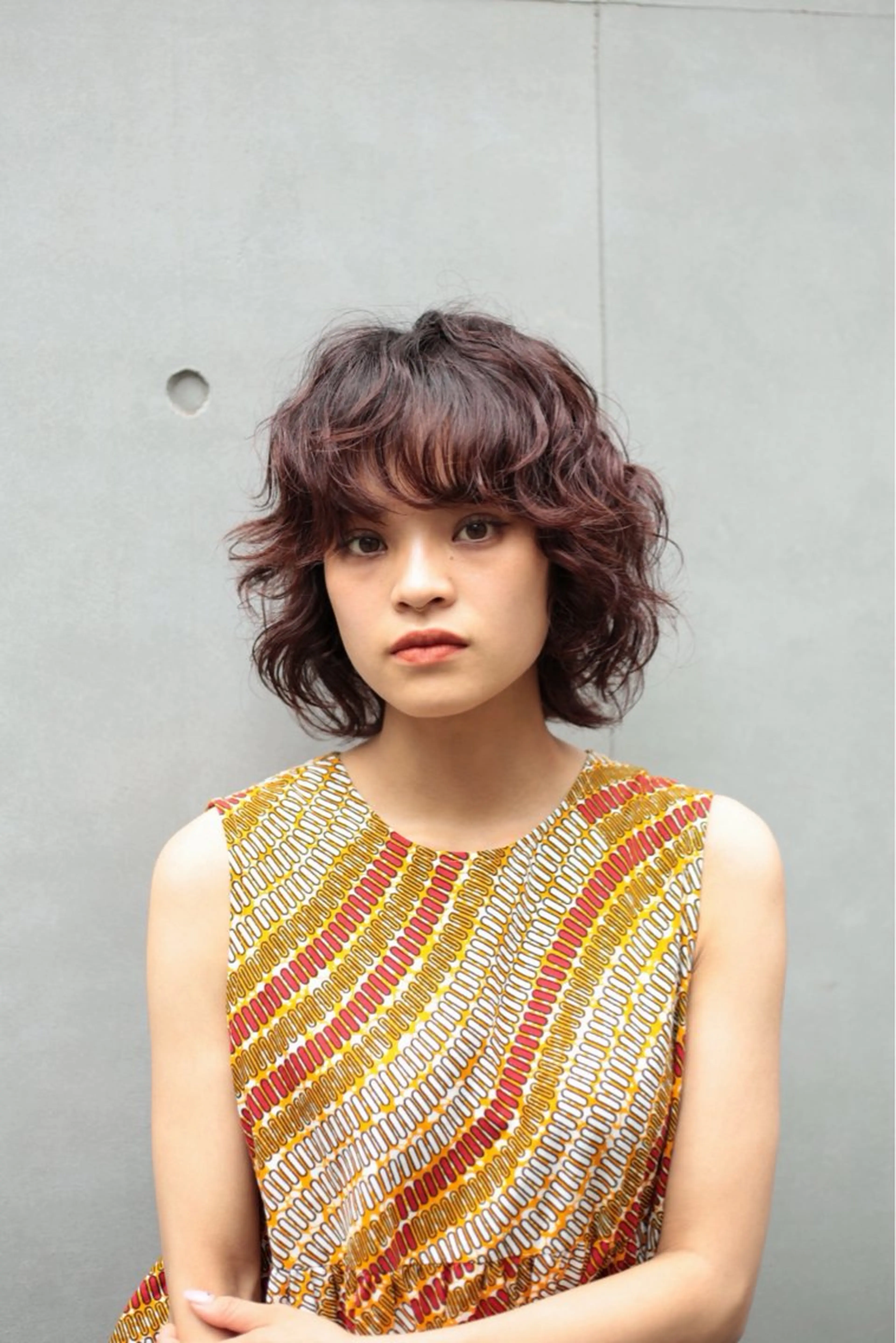 ミディアム パーマ ミディアムパーマ ボブ レイヤーカット 【韓国レイヤーカット 特化】ハッシュカットのヘアスタイル