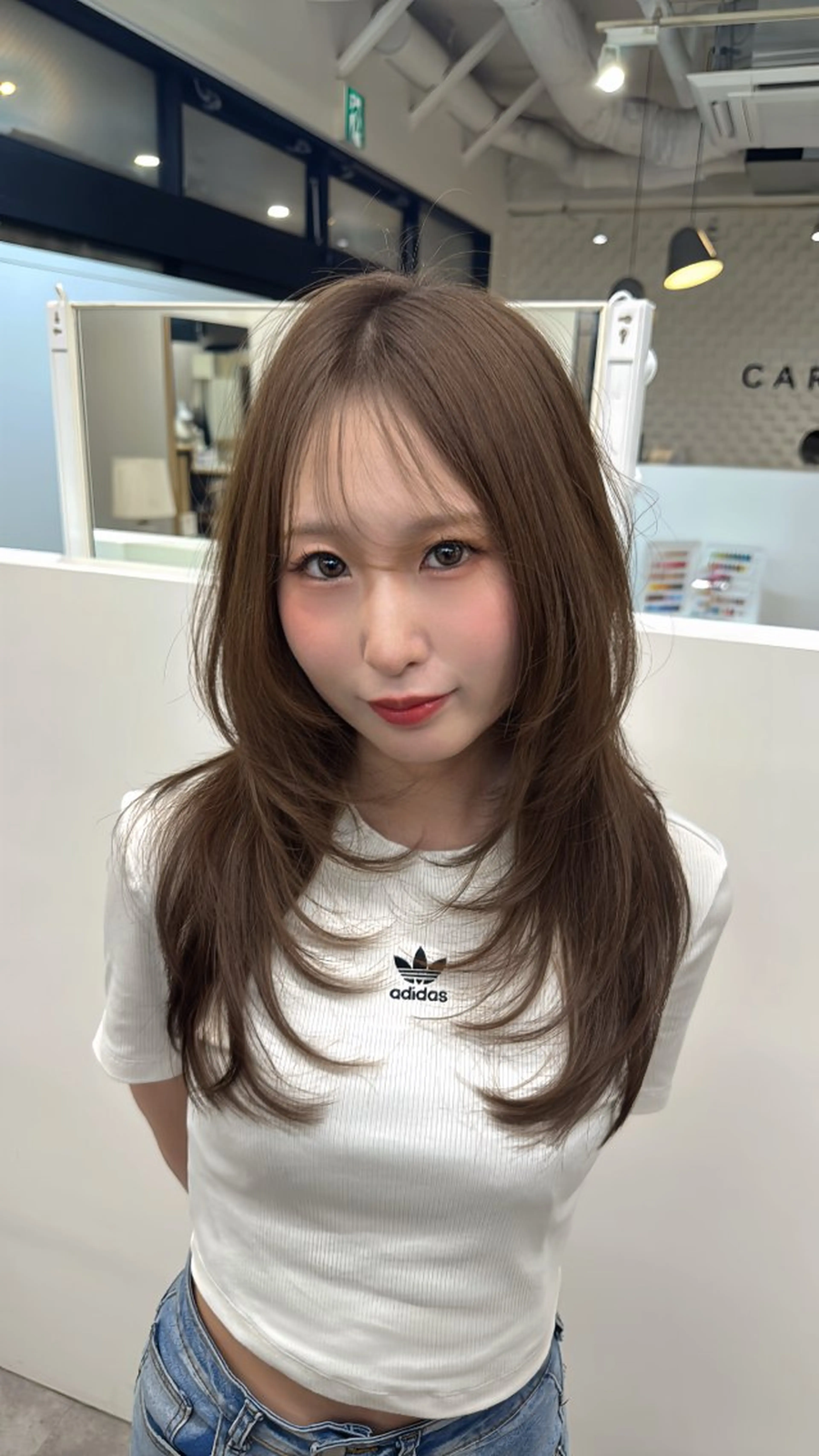 セミロング カット ヘアカラー トリートメント 韓国レイヤーカット/ 艶カラー/山内一暉のヘアスタイル