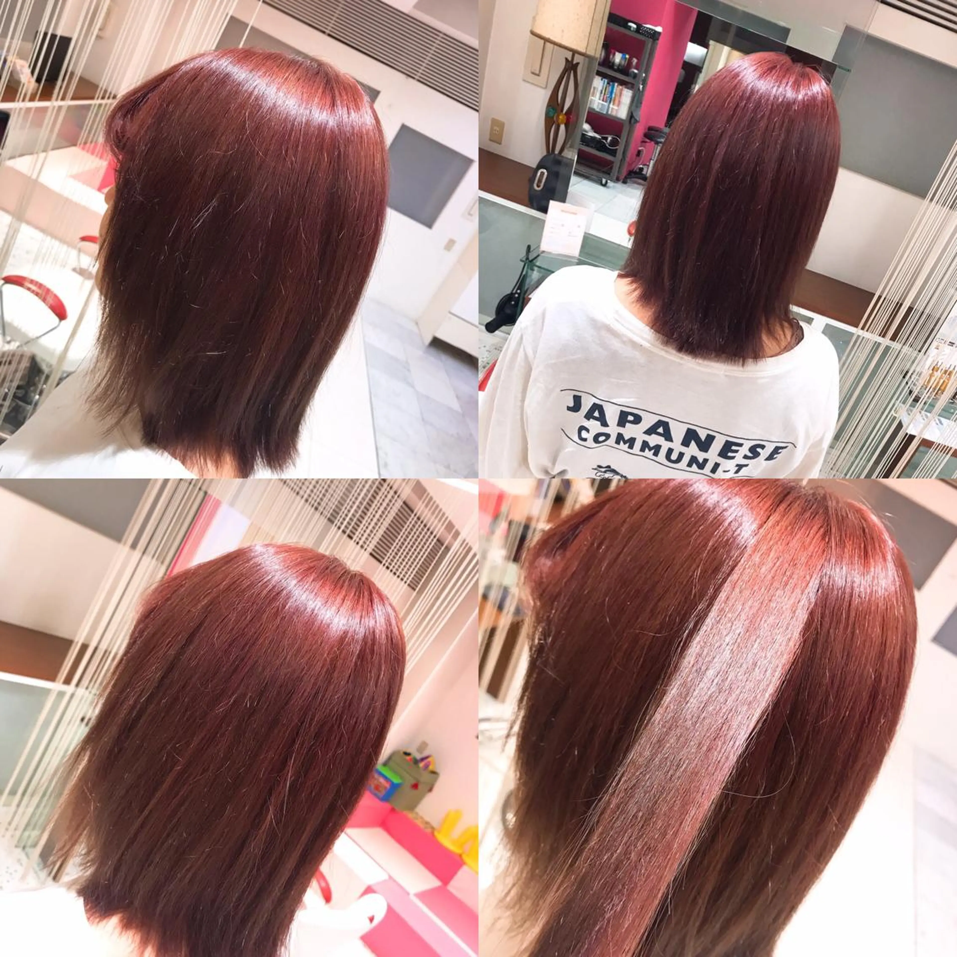 セミロング カラー バレイヤージュ ベージュカラー 黒髪 ブリーチ ブルーカラー ⚠️激安ブリーチで 後悔してる方へ⚠️のヘアスタイル