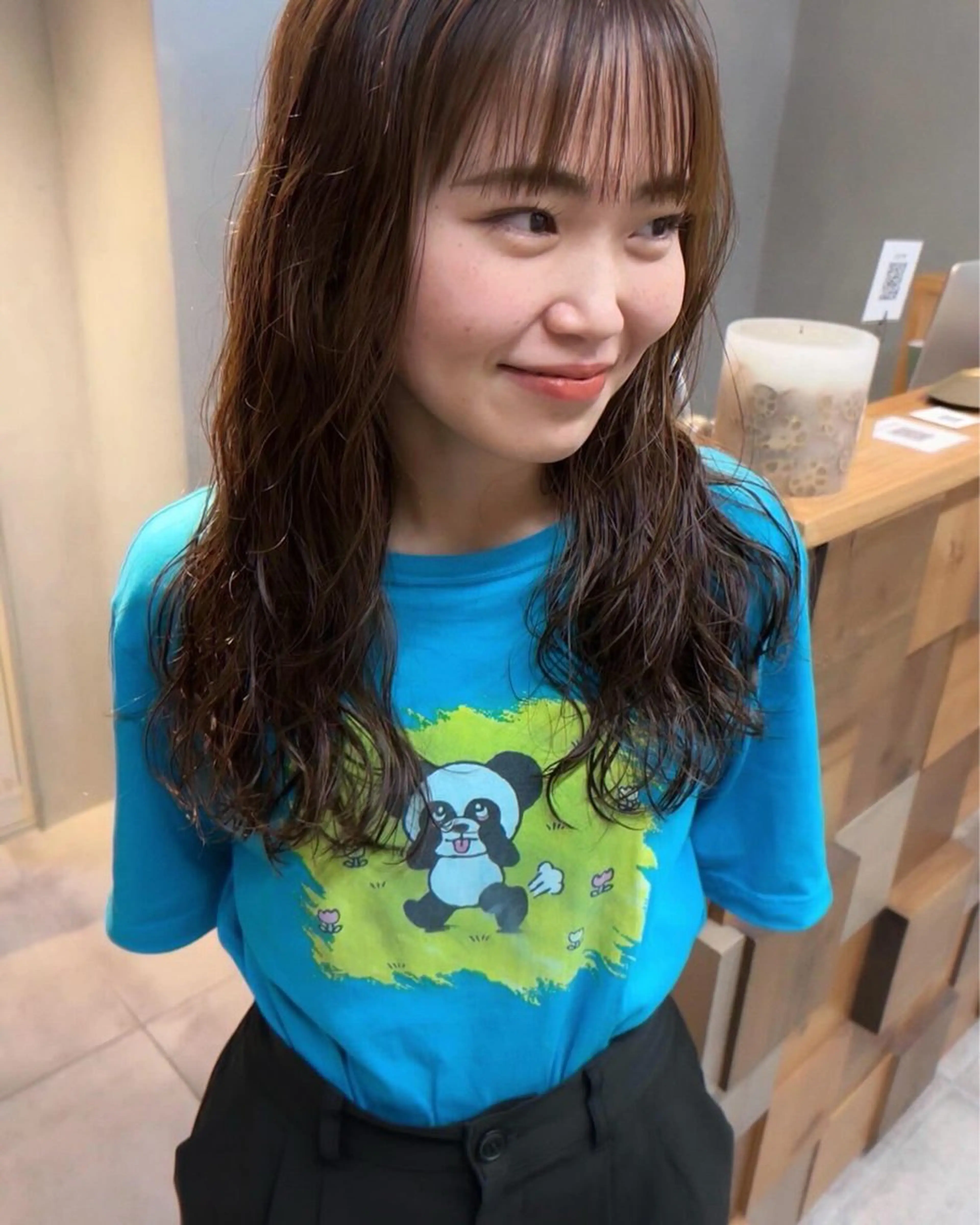 セミロング パーマ レイヤーカット rena ✶伏見/顔周りカットのヘアスタイル