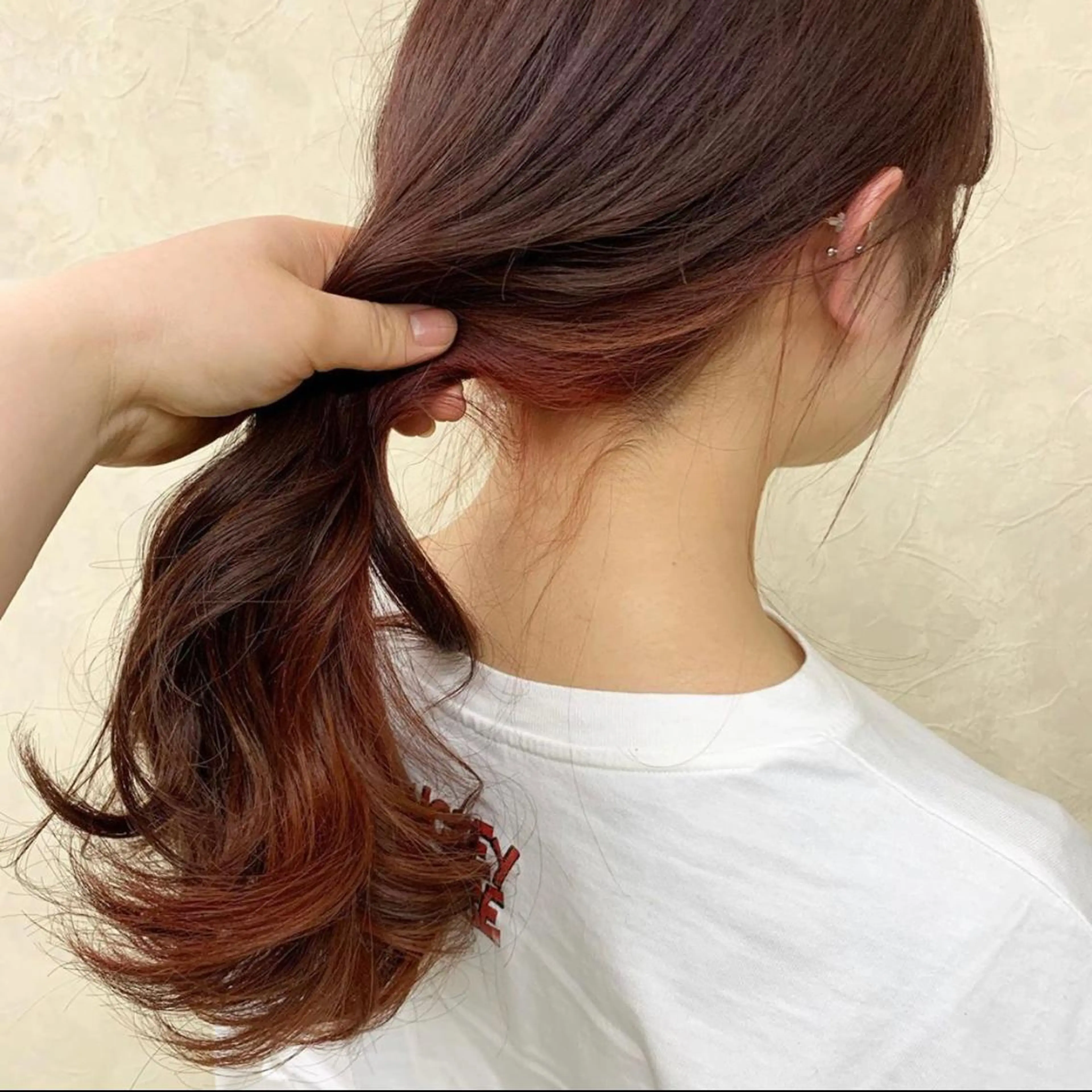 セミロング カラー ヘアアレンジ ブリーチ ブリーチなしカラー ピンクカラー タカミ荒子店所属・眉毛ワックス konomiの眉毛・アイブロウイメージ