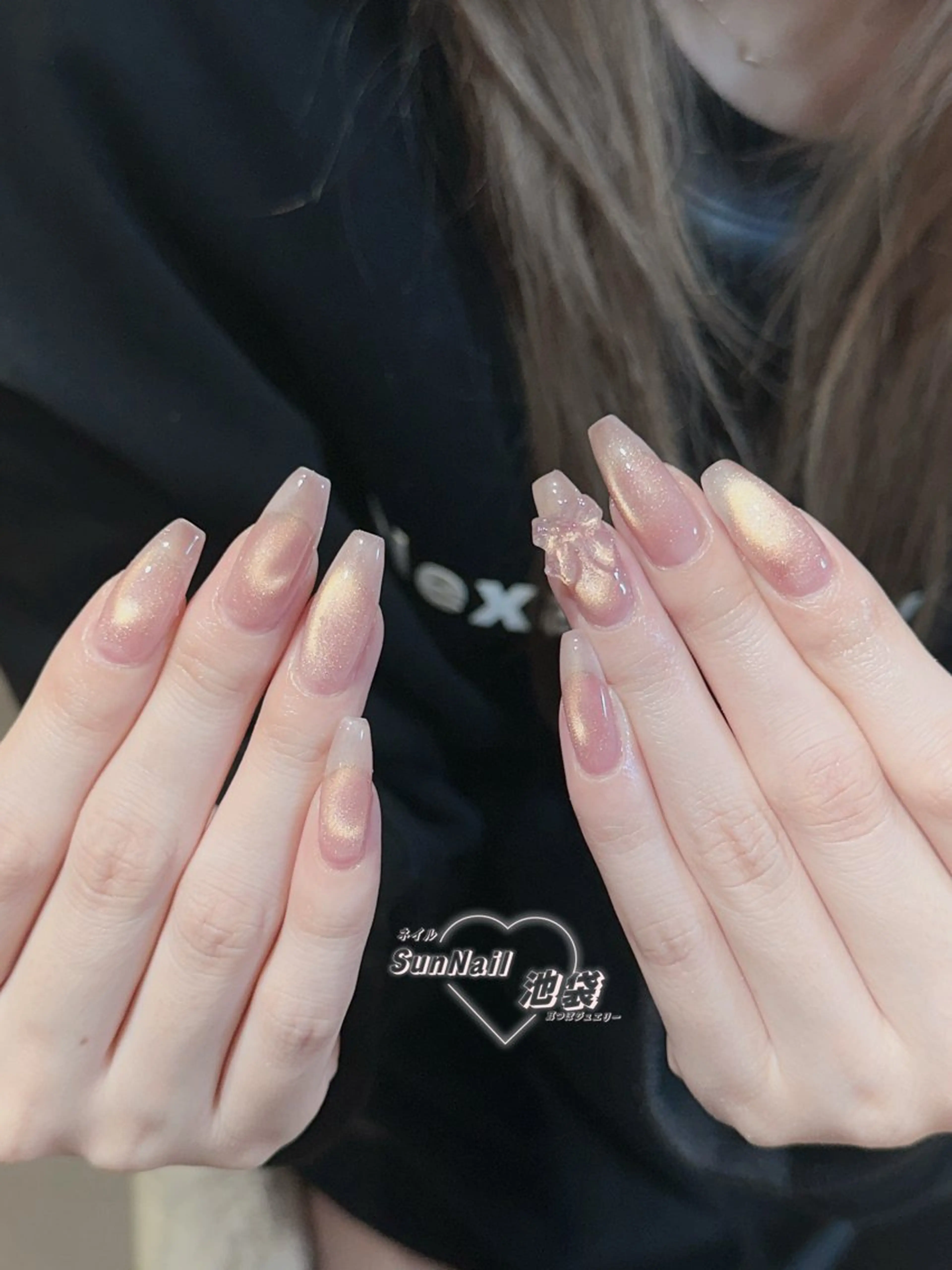 ネイル チークネイル 長さ出し フレンチネイル ガーリー 韓国ネイル ハンドネイル Sun Nail 池袋のエステ・リラクイメージ