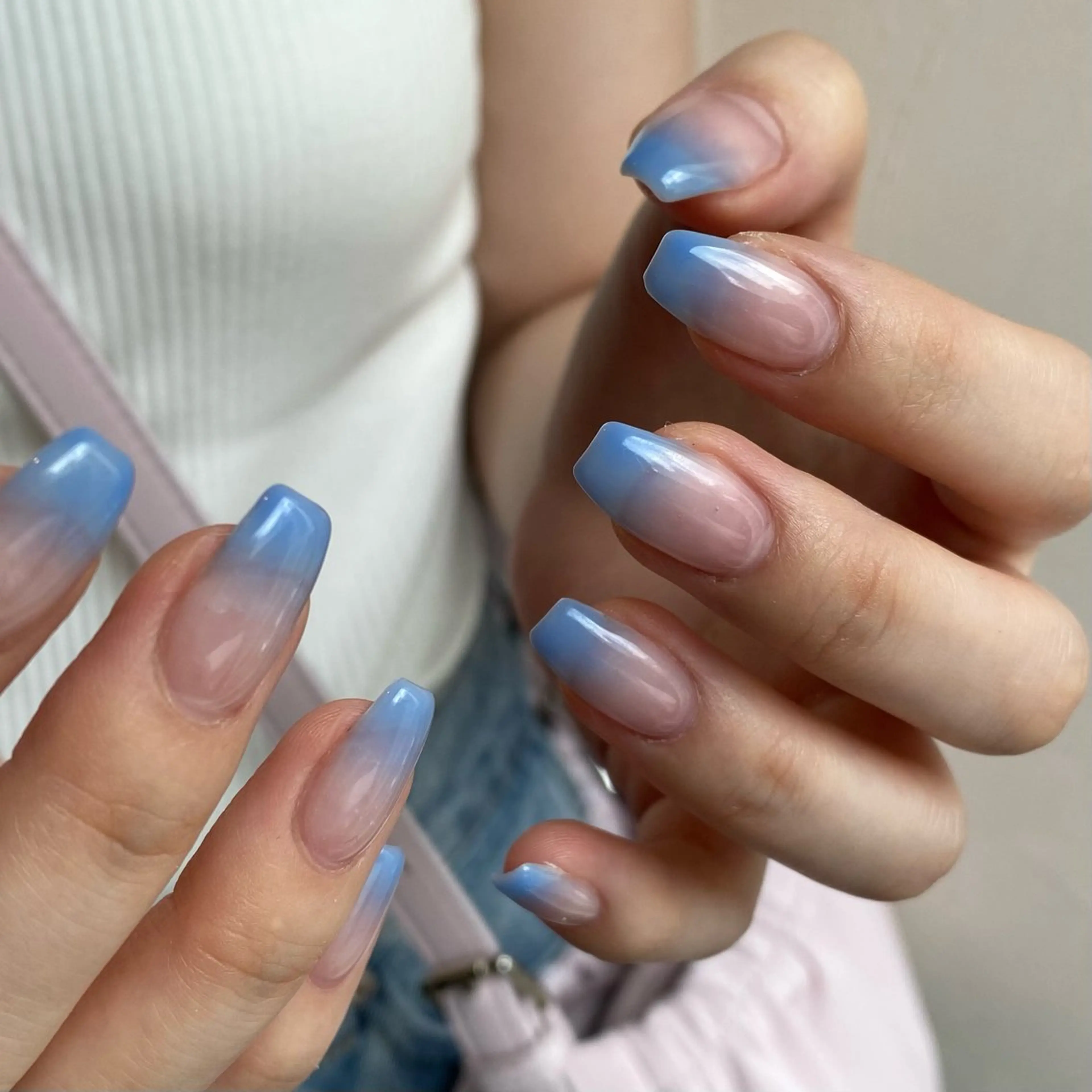 ネイル クリアネイル フレンチネイル グラデーション scre as Etelのネイルデザイン