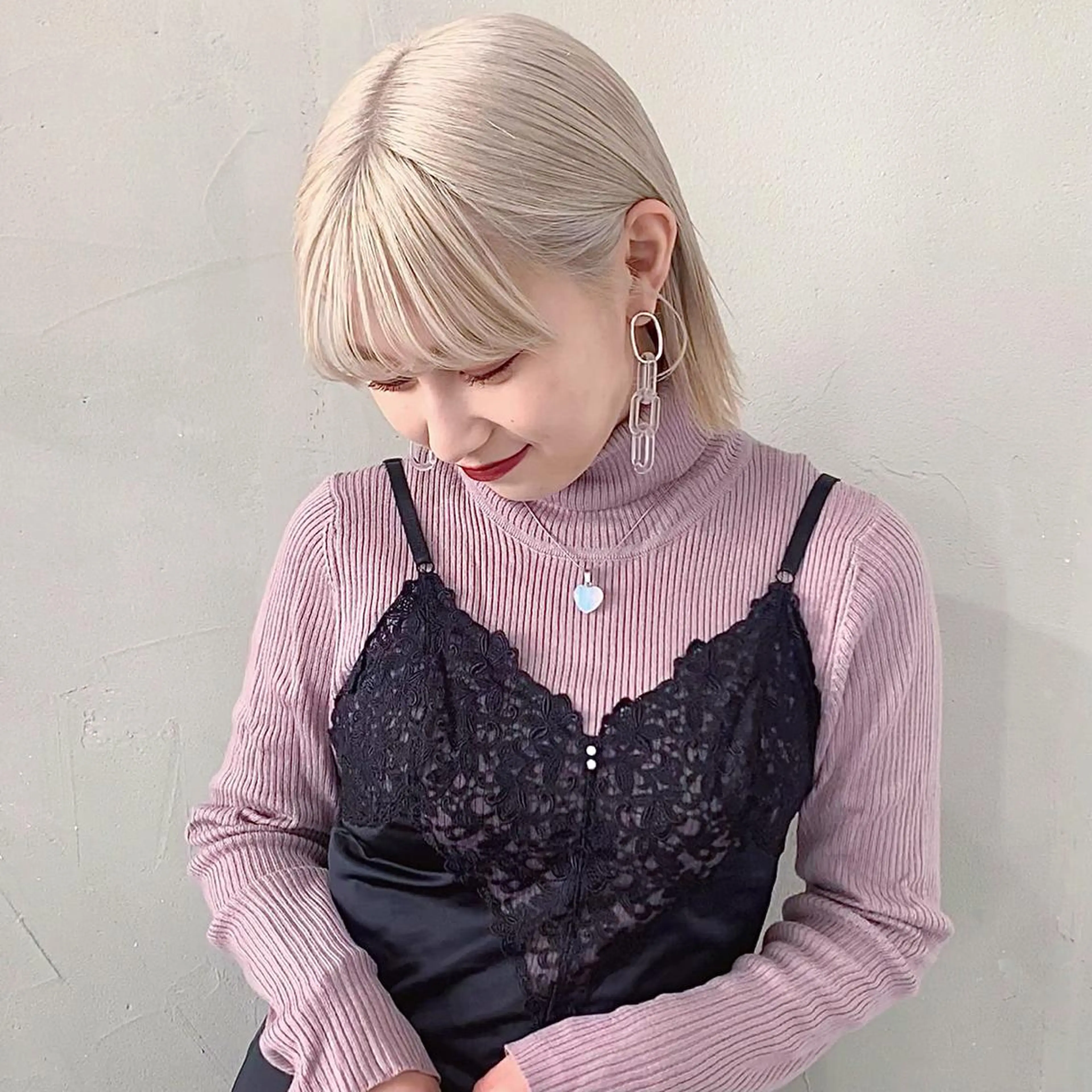 ミディアム カラー ベージュカラー ホワイトベージュ カット ヘアカラー ハッシュカット カシマハヤトのヘアスタイル