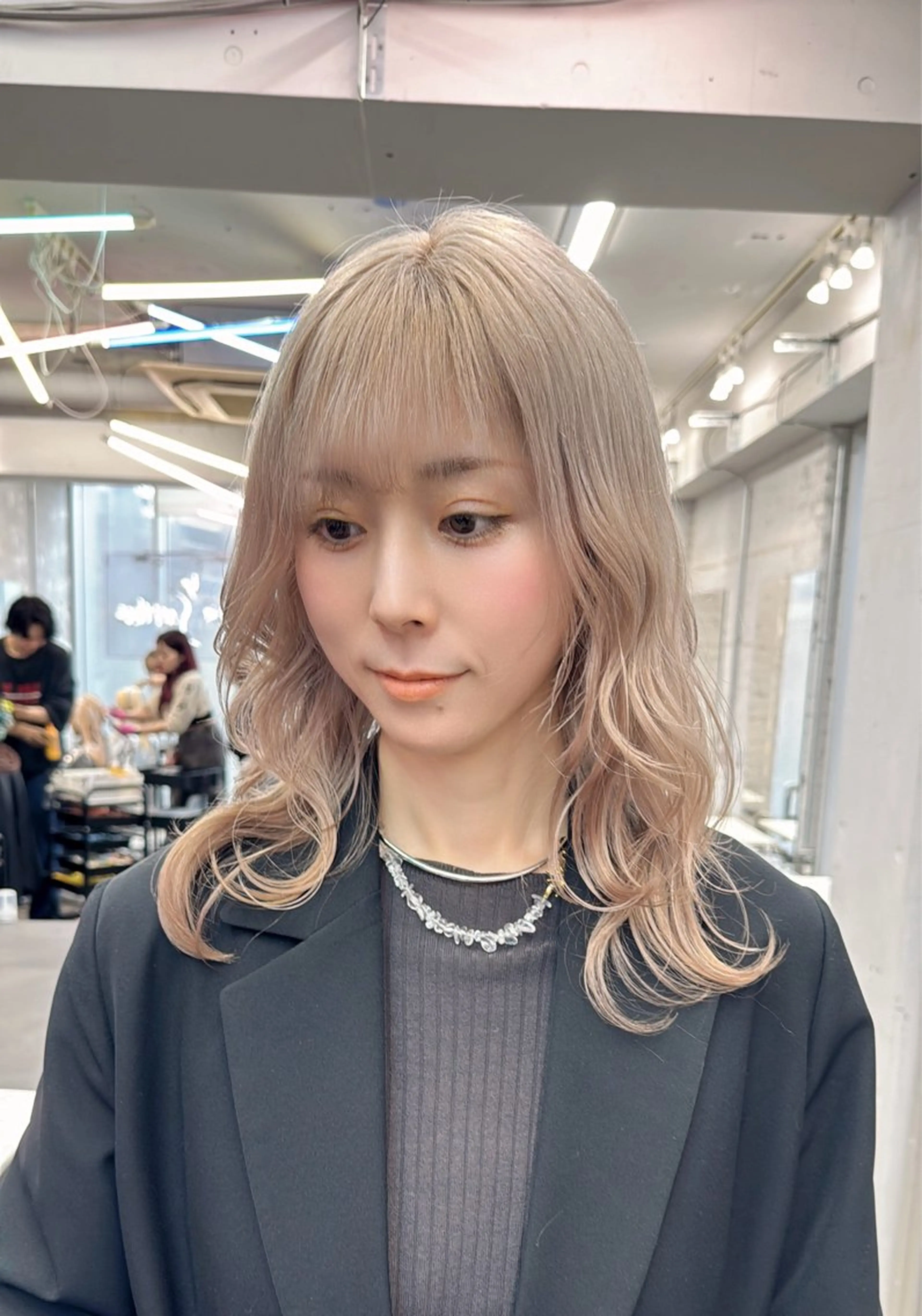 ミディアム カラー カット ヘアカラー トリートメント ザクザクレイヤー 🍀/カラー/小田のヘアスタイル