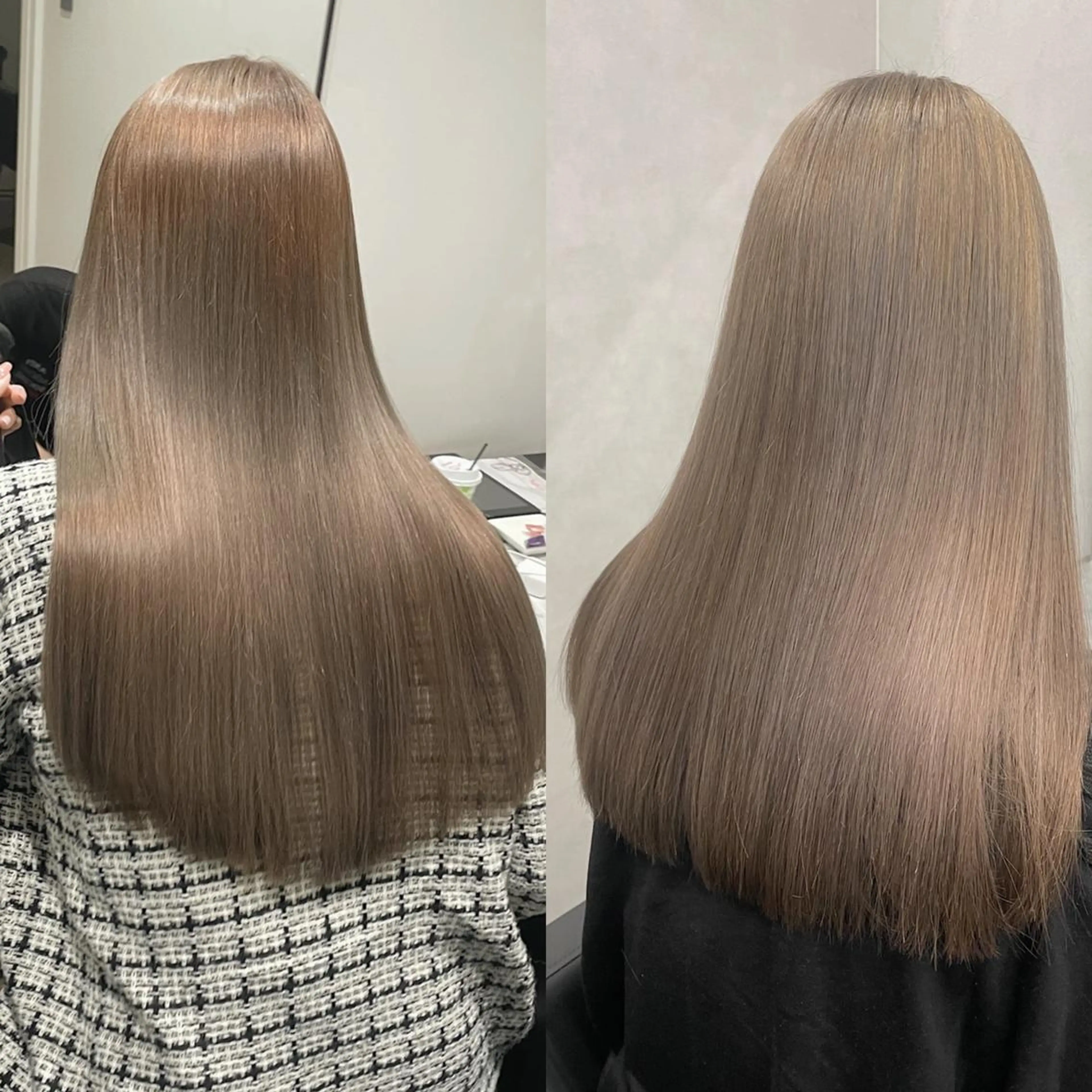ミディアム カラー ミディアムパーマ アッシュ バレイヤージュ ベージュカラー 黒髪 ikuma/ ミルクティーのヘアスタイル