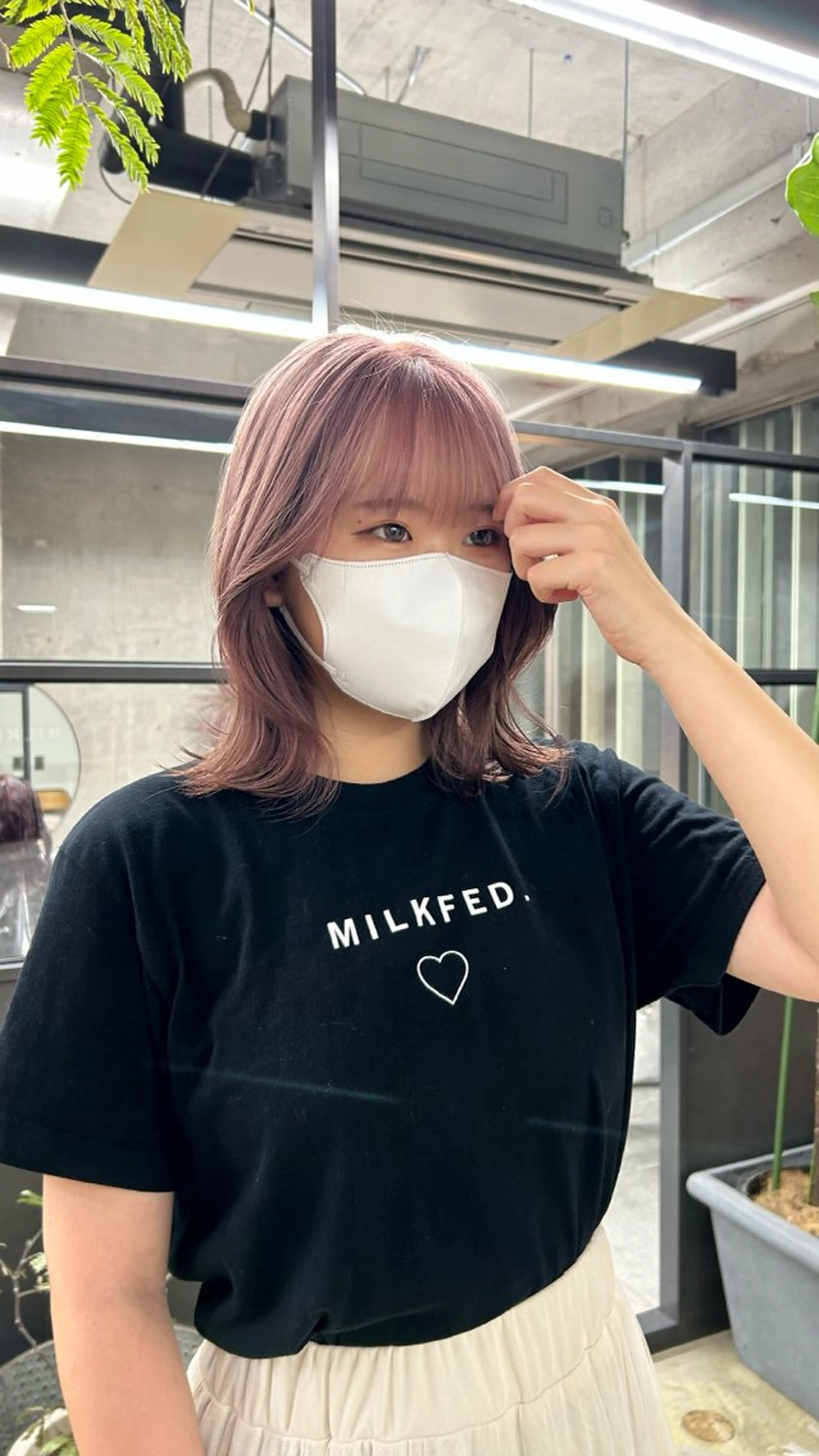 ミディアム カラー ベージュカラー ピンクカラー ピンクベージュ 似合わせカット カット ヘアカラー 日韓レイヤー🇰🇷 艶カラー/ナカネのヘアスタイル