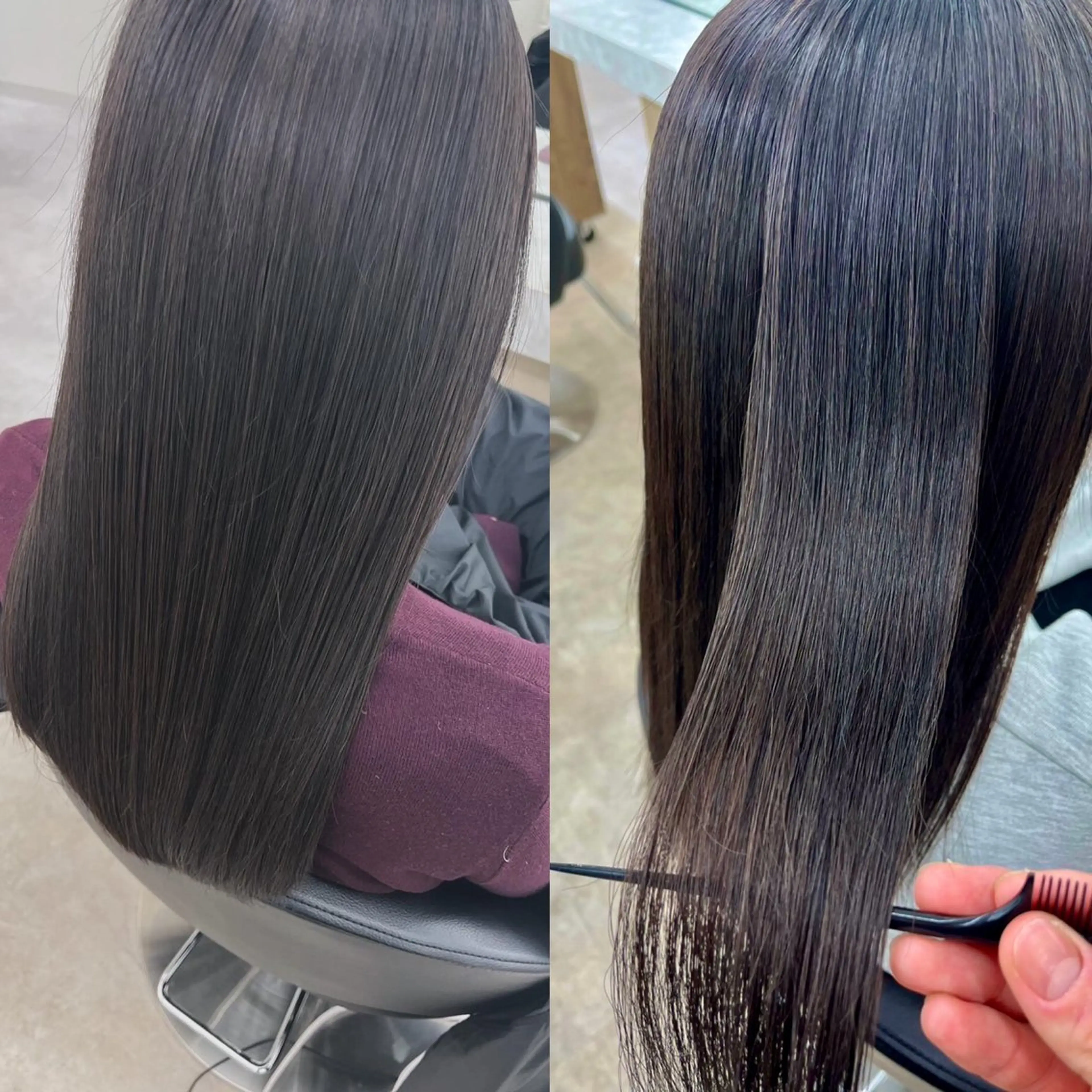 セミロング 髪質改善 トリートメント 縮毛矯正 玉川 京のヘアスタイル
