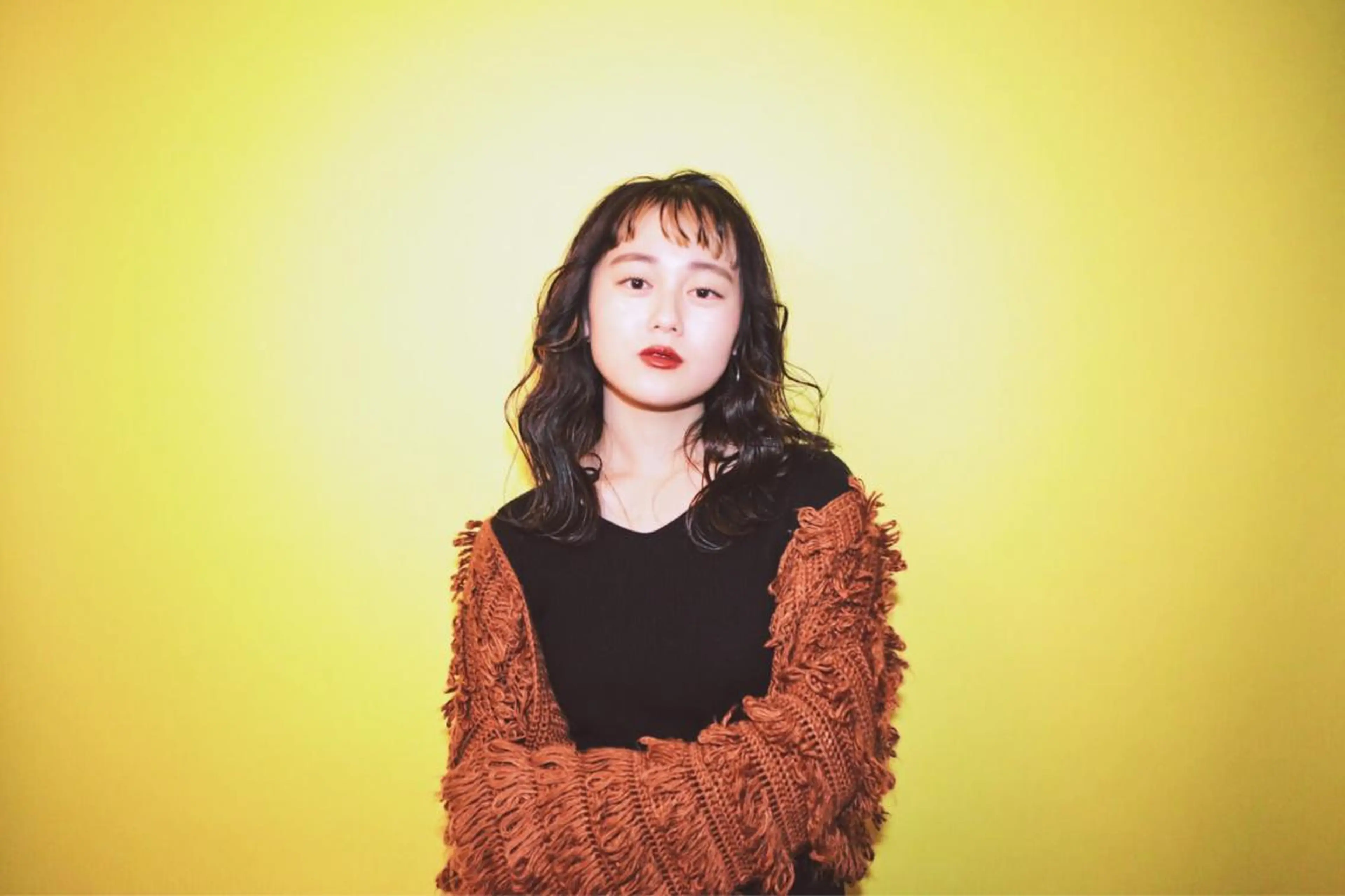 ロング カラー イヤリングカラー イエローカラー ハイトーン/レイヤー /ウルフ⭐️永田⭐️のヘアスタイル