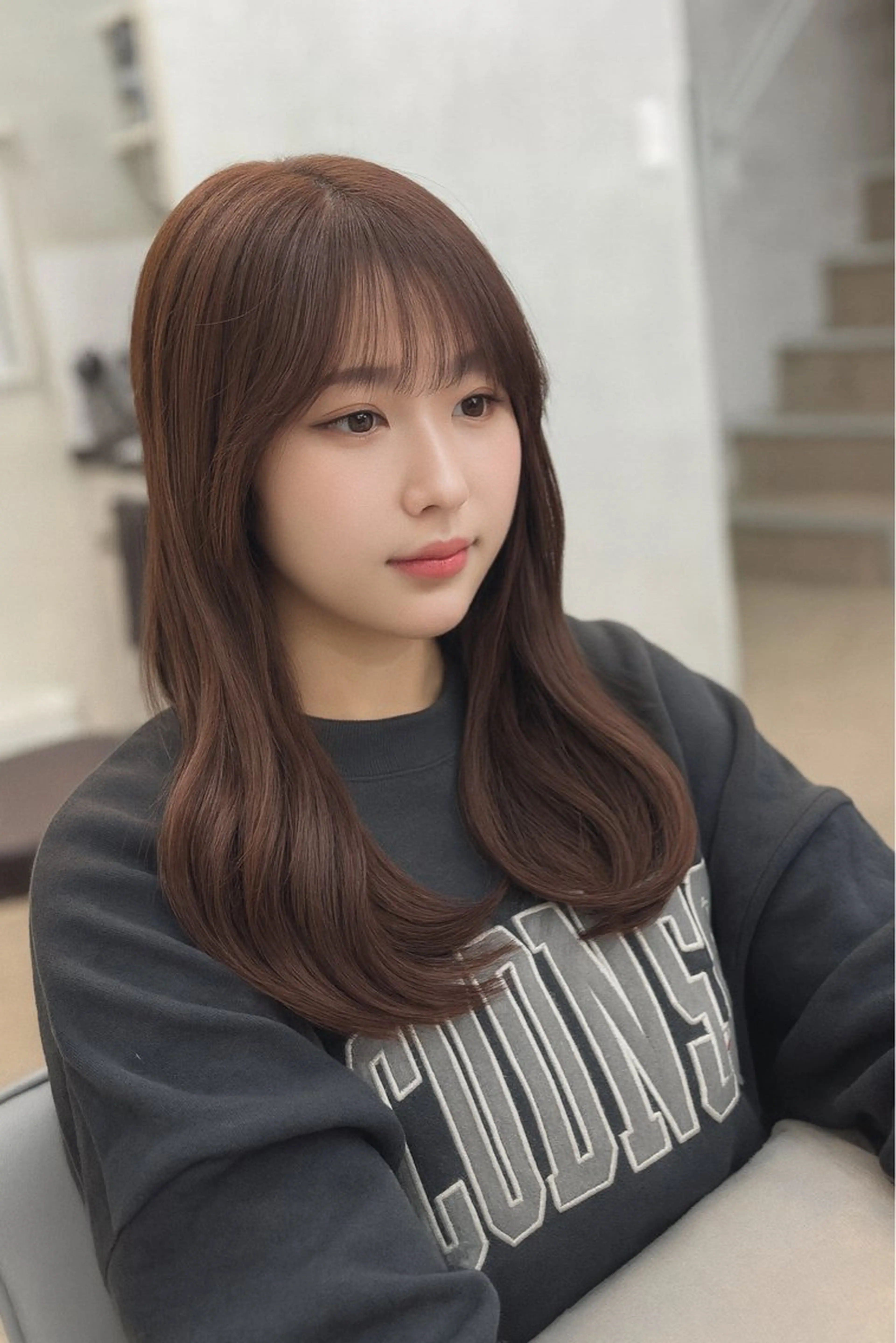 セミロング カット ヘアカラー ✨韓国ヘア✨ レイヤー✂️鎌倉楓麻のヘアスタイル