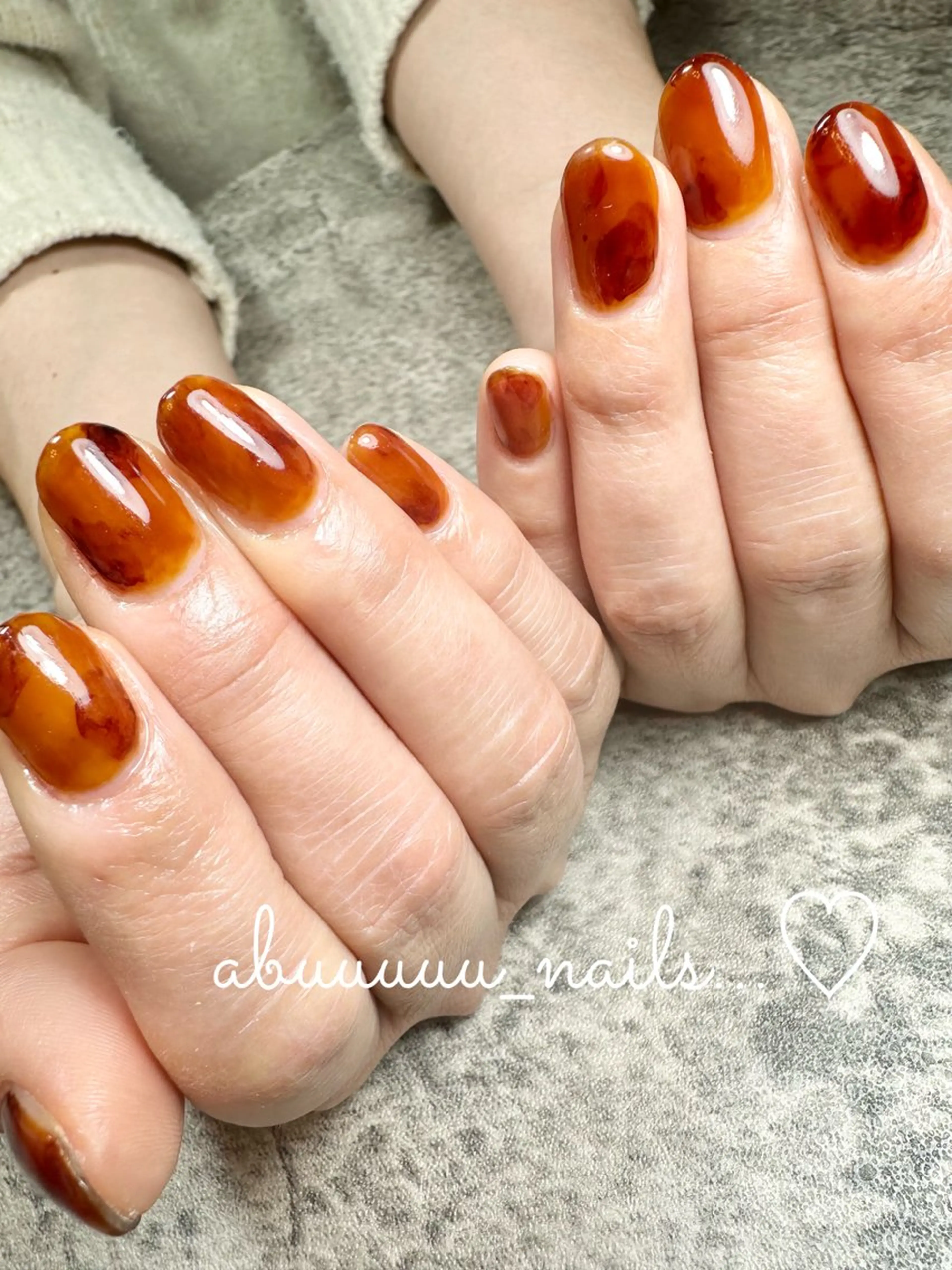 ネイル アートネイル べっ甲ネイル ニュアンスネイル abuuuuu nailsのネイルデザイン