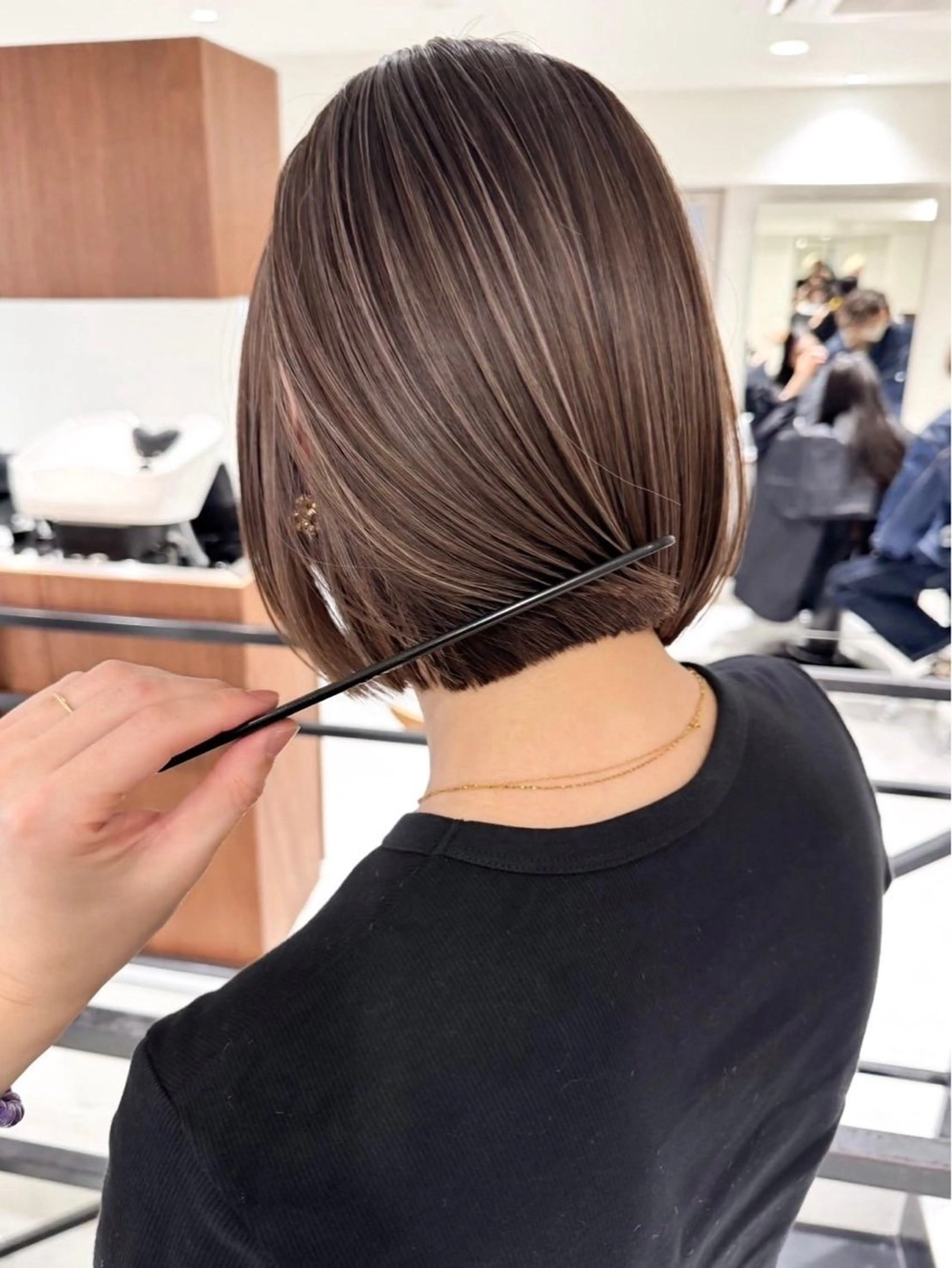 ショート カラー ショートボブ アディクシーカラー バレイヤージュ ブリーチ ケアブリーチ ヘアカラー トリートメント JIL BLAN 京都のヘアスタイル