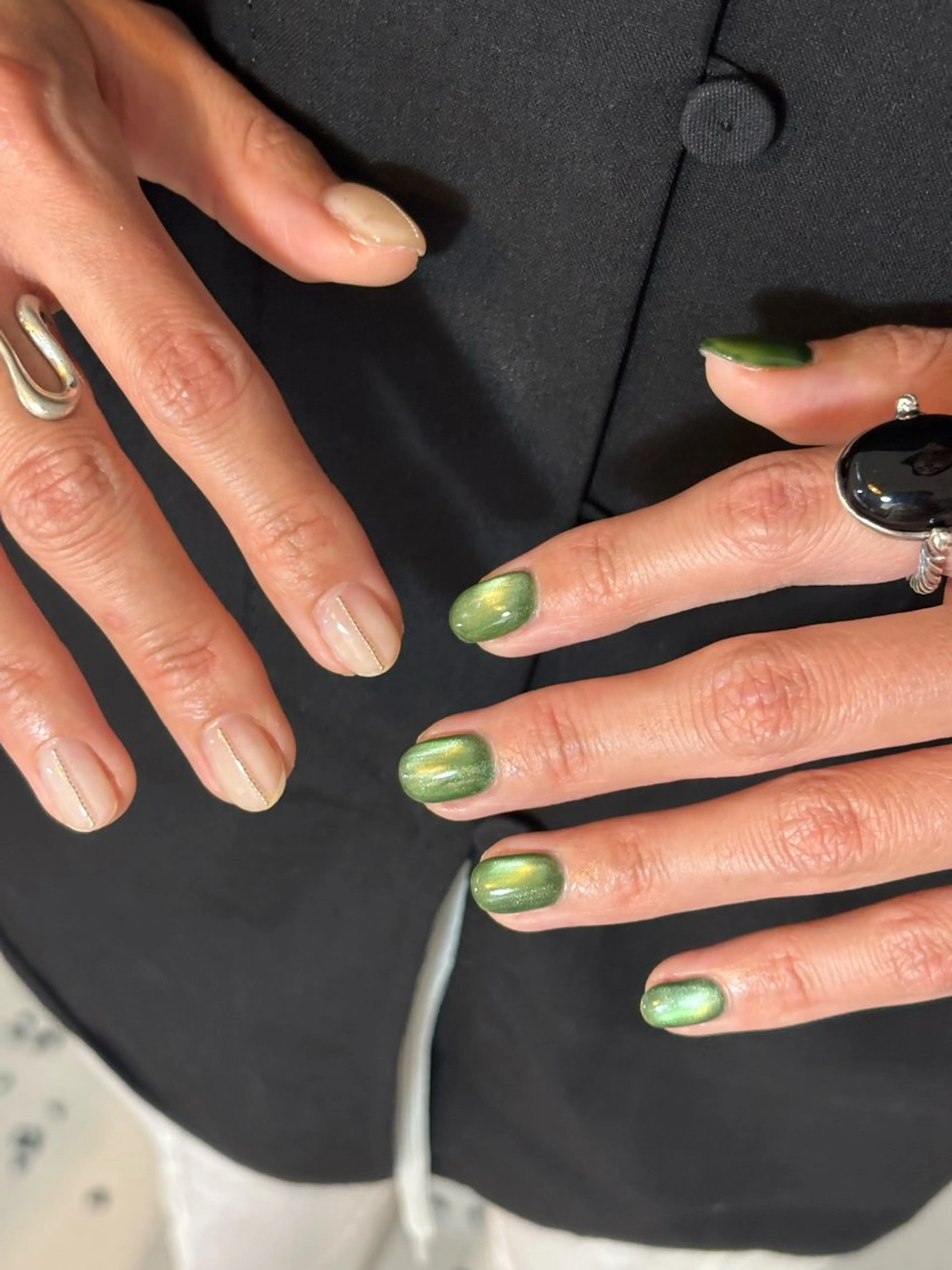 ネイル クリアネイル グリーン Hanjo Yumiのネイルデザイン