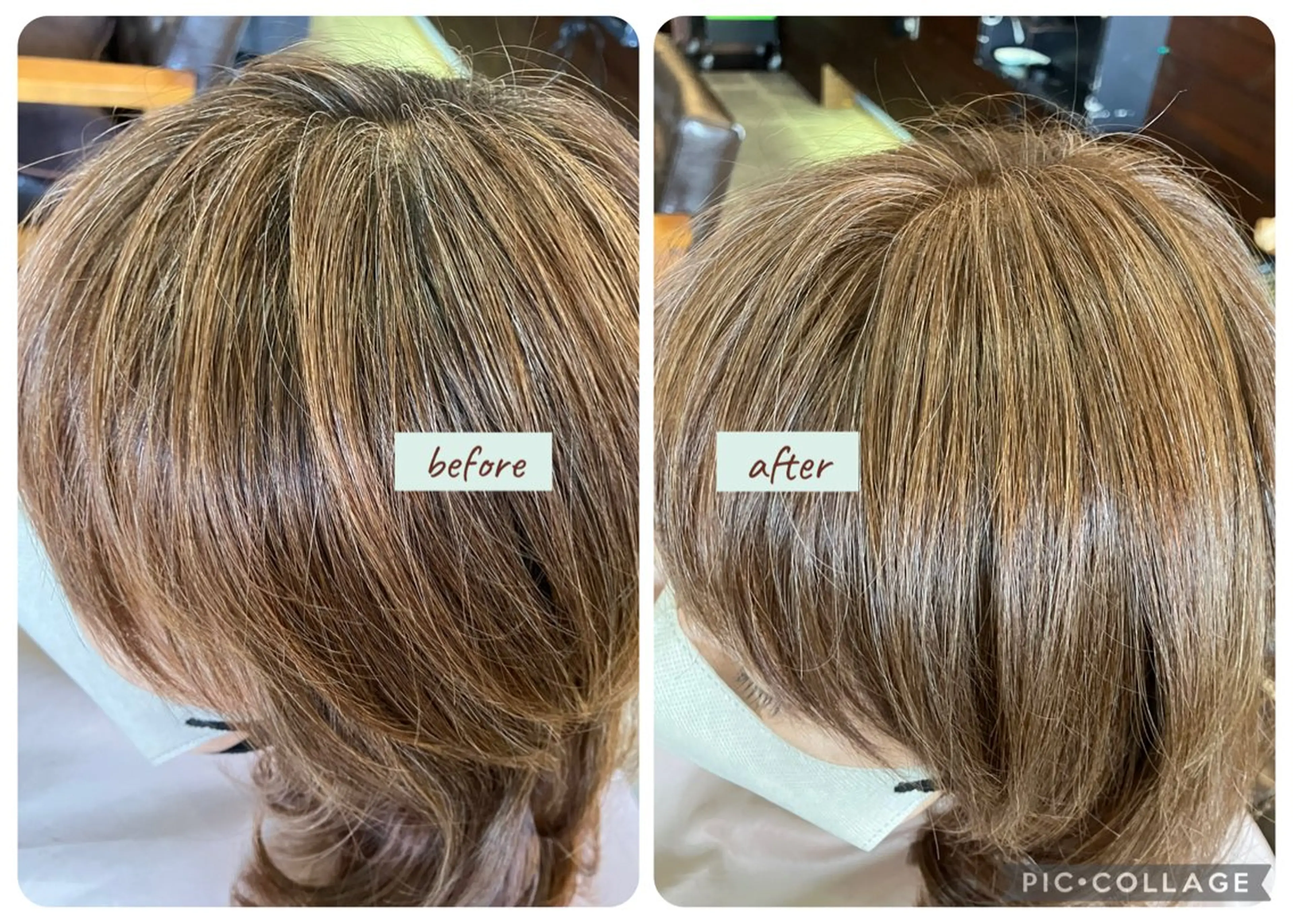 セミロング ✨白髪ぼかし 🍀MINAKO☆のヘアスタイル