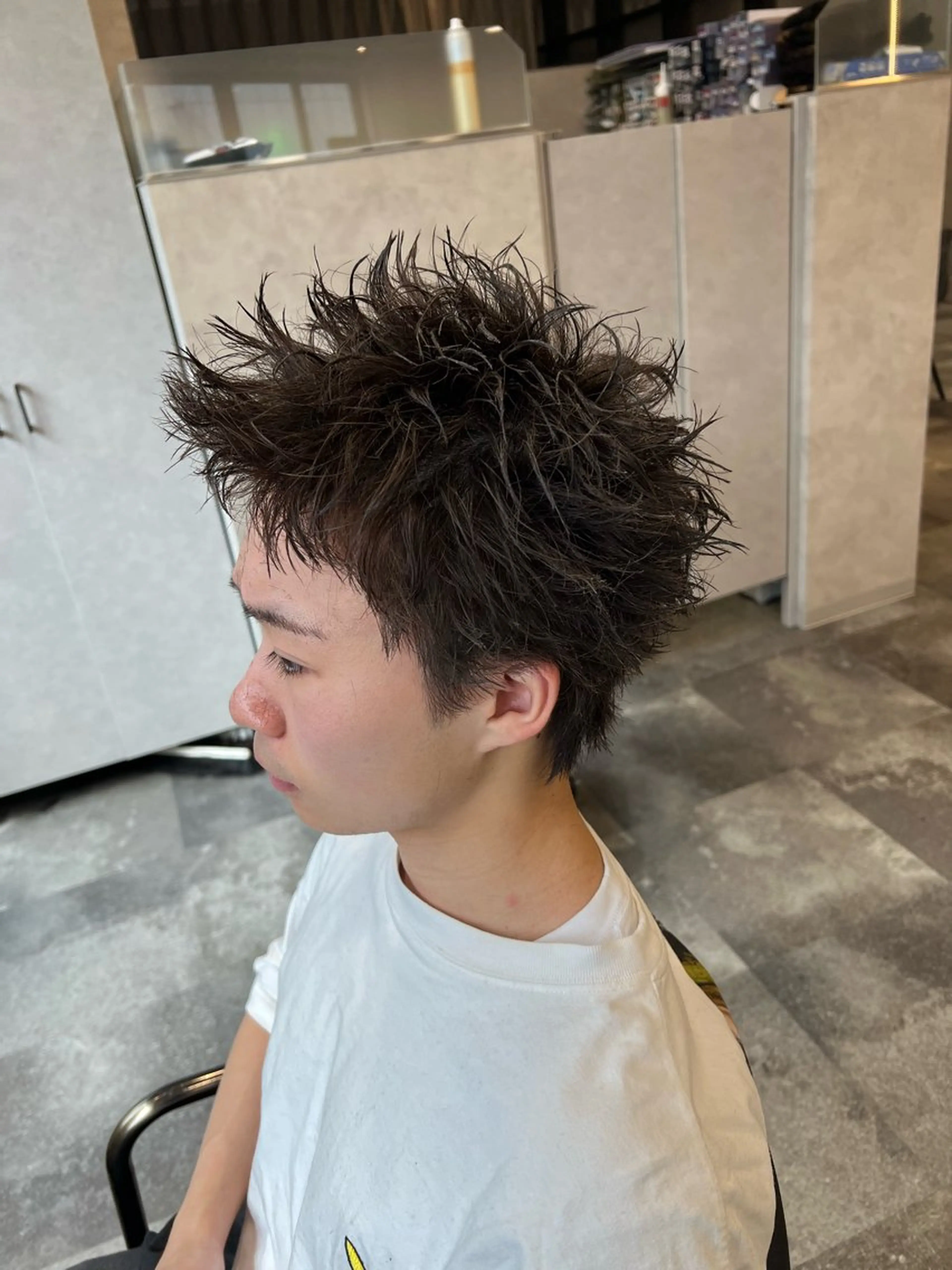 ショート パーマ ヘアアレンジ メンズ メンズパーマ スパイキーショート ショートヘア カット パーマ メンズ特化/カラー/ パーマ/ケイシンのヘアスタイル