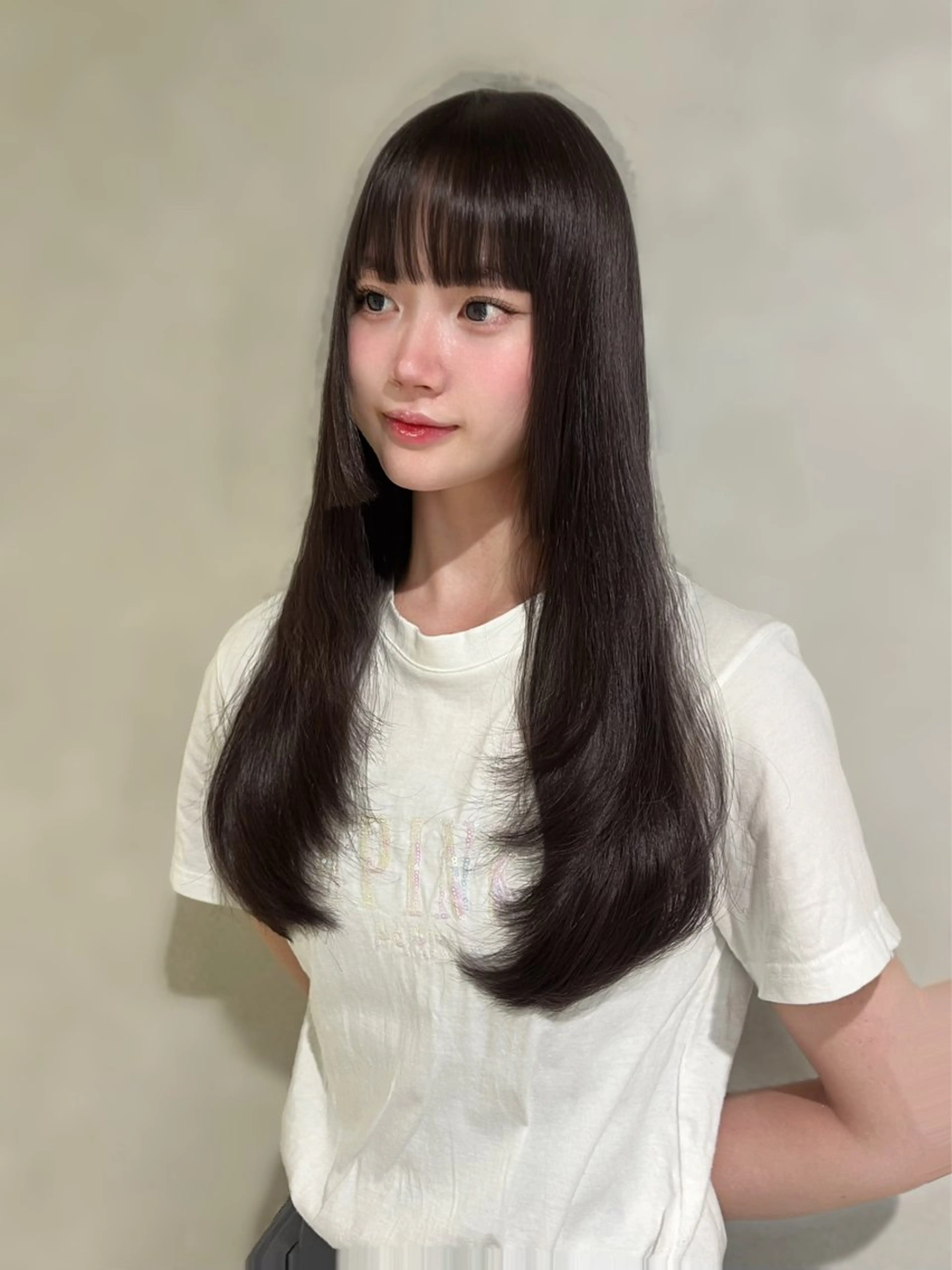 ロング 韓国メンズ特化 ダウン・毛流れパーマのヘアスタイル