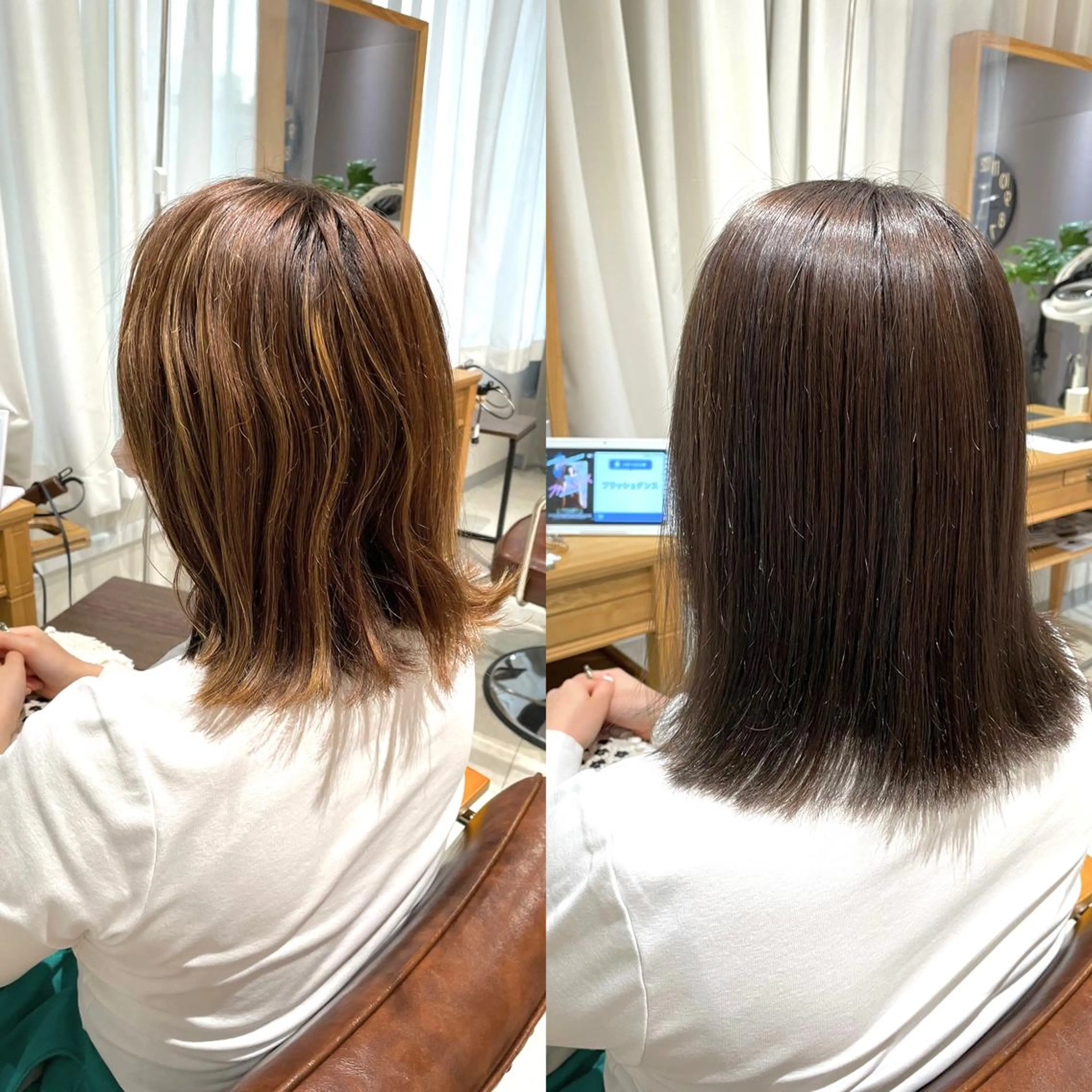 ミディアム カラー カット ヘアカラー トリートメント 過去一の柔髪ヘア 🌿IVYjoureのヘアスタイル