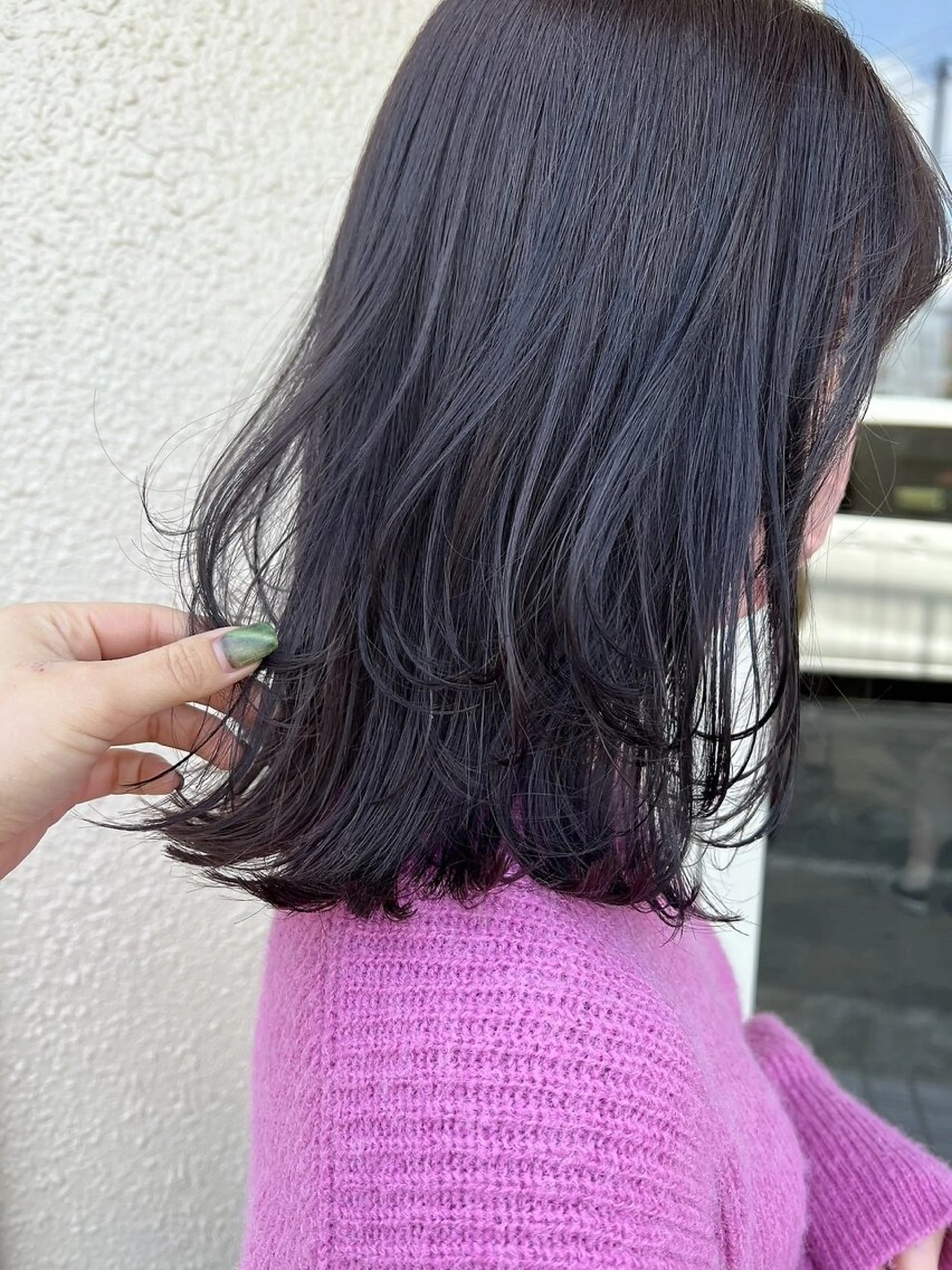 ミディアム ボブ 髪質改善 韓国風ヘア レイヤーカット 縮毛矯正 suii..hair designブリーチのヘアスタイル