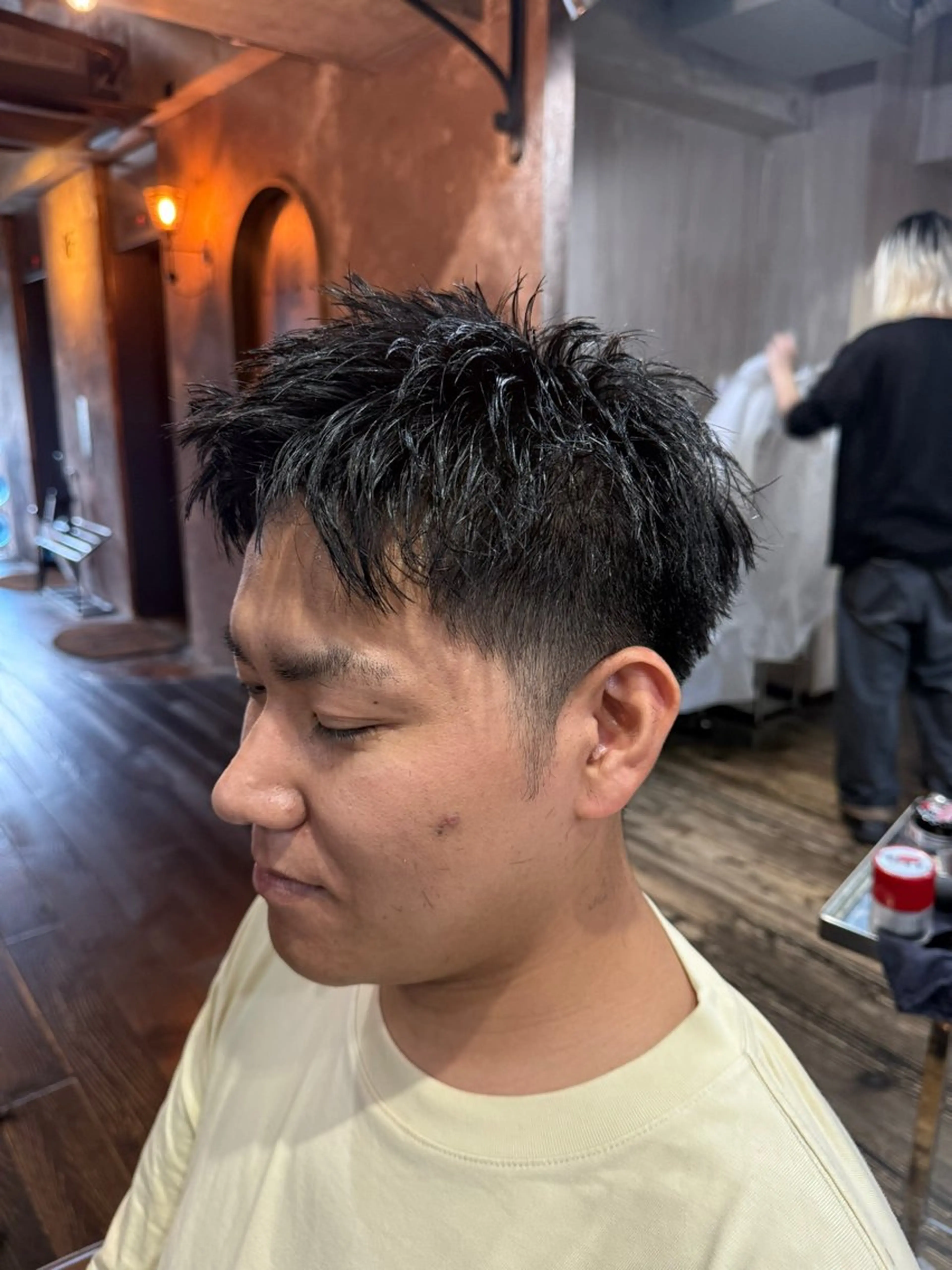 ショート メンズ アップバング メンズショート スパイキーショート ショートヘア カット トリートメント HAIR SALON M Fe's 池袋所属・メンズカット/パーマ 艶カラーTAIGA︎のヘアスタイル