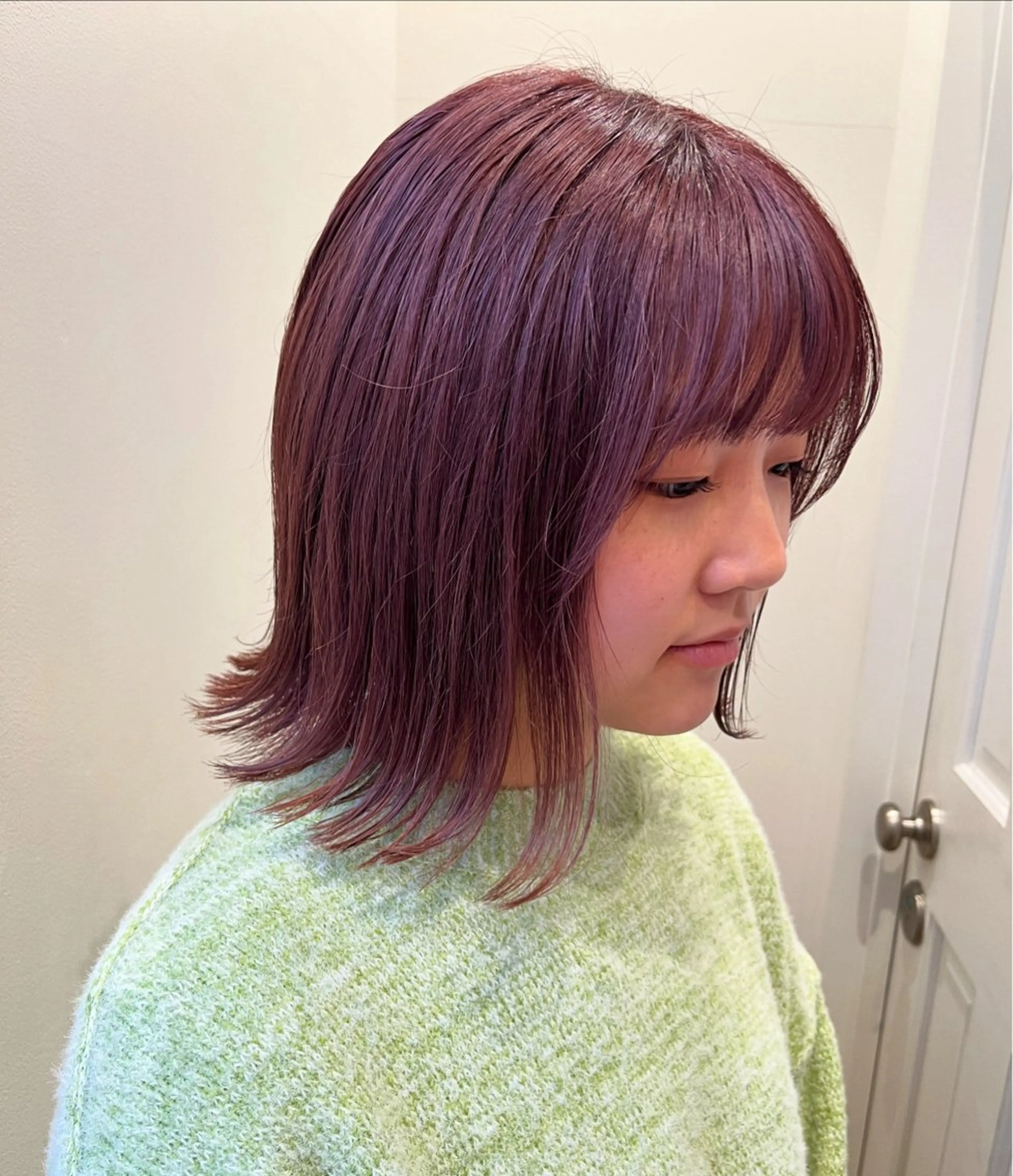 ミディアム カラー ヘアカラー 暖色カラー/似合わせ カット/名古屋/辻のヘアスタイル