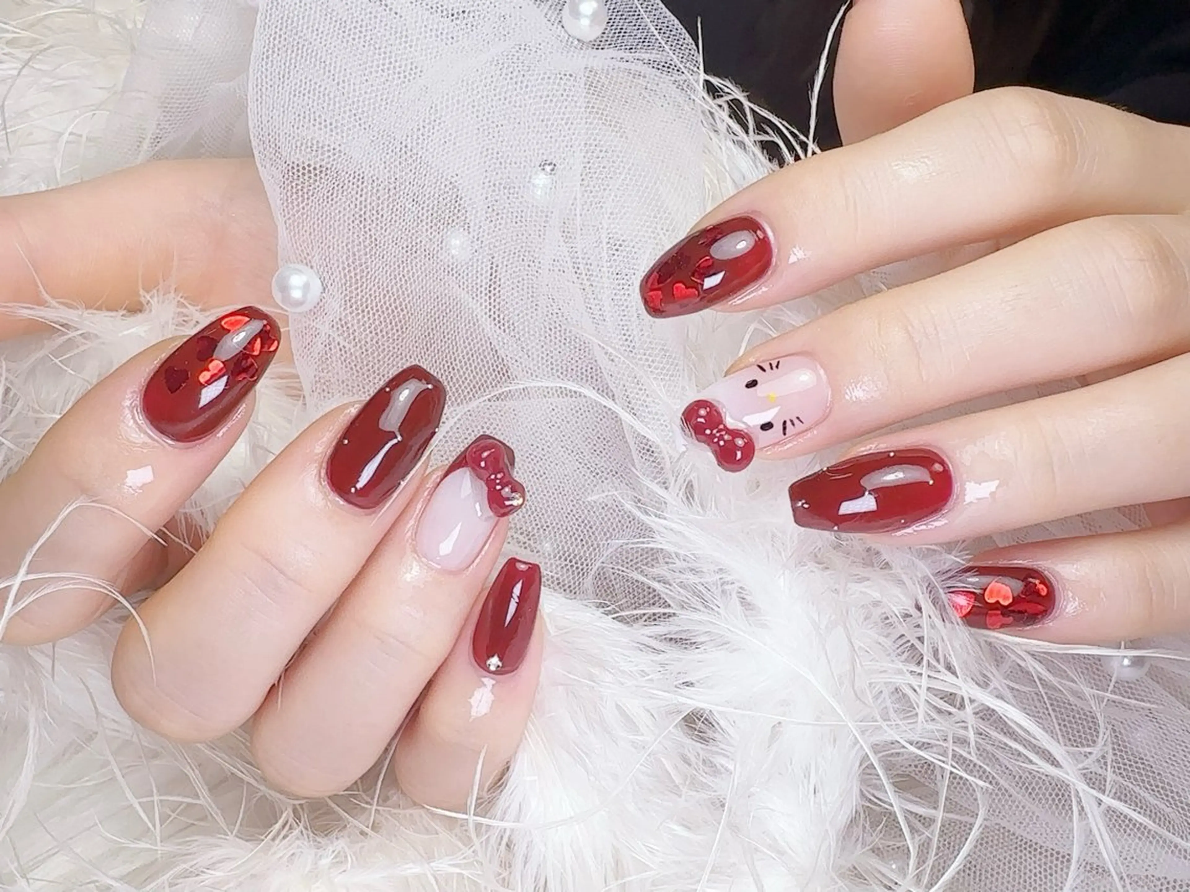 ネイル 成人式 長さ出し フットネイル フレンチネイル ジェルネイル ハンドネイル ハンドケア nail salon Feerieのネイルデザイン